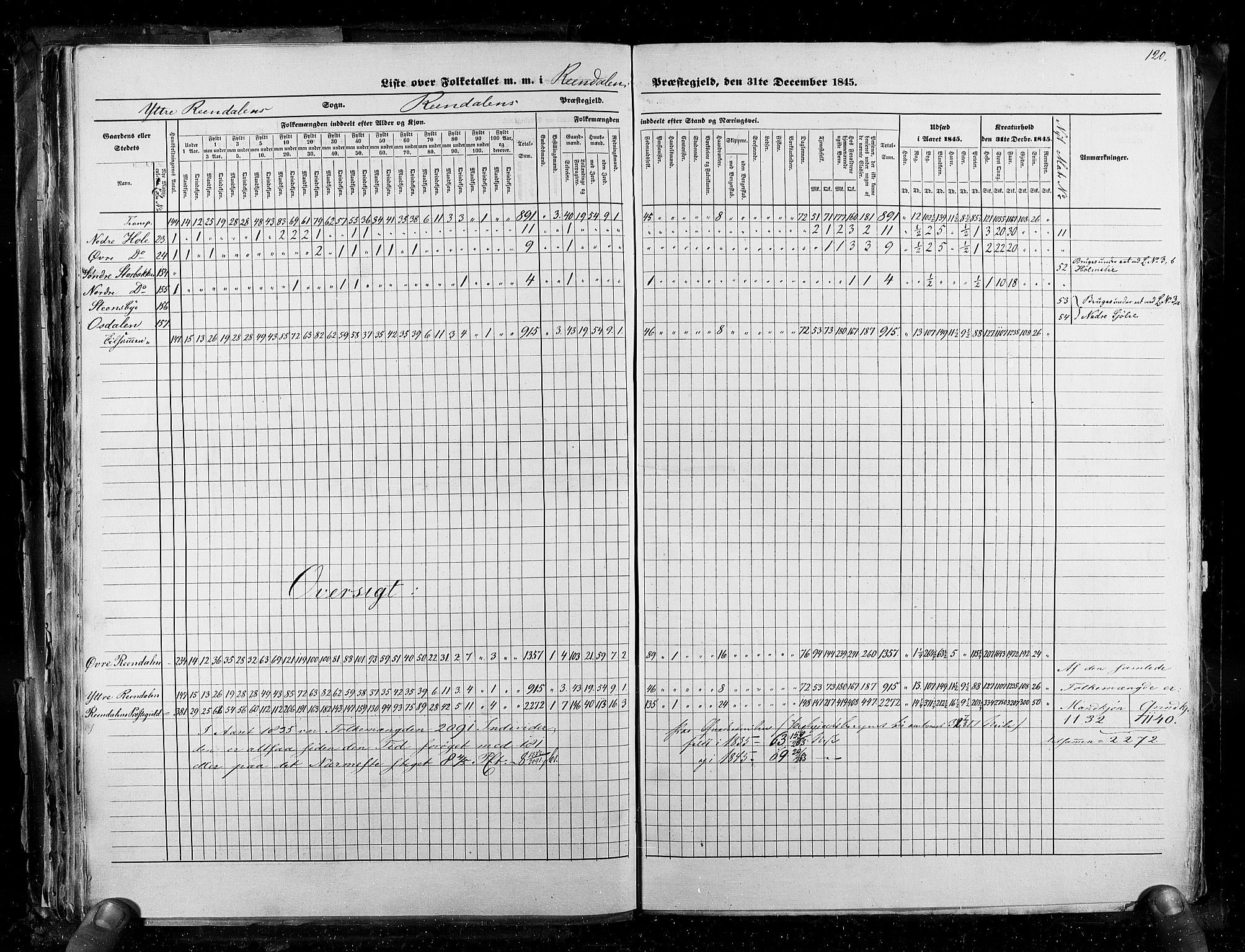 RA, Census 1845, vol. 3: Hedemarken amt og Kristians amt, 1845, p. 120