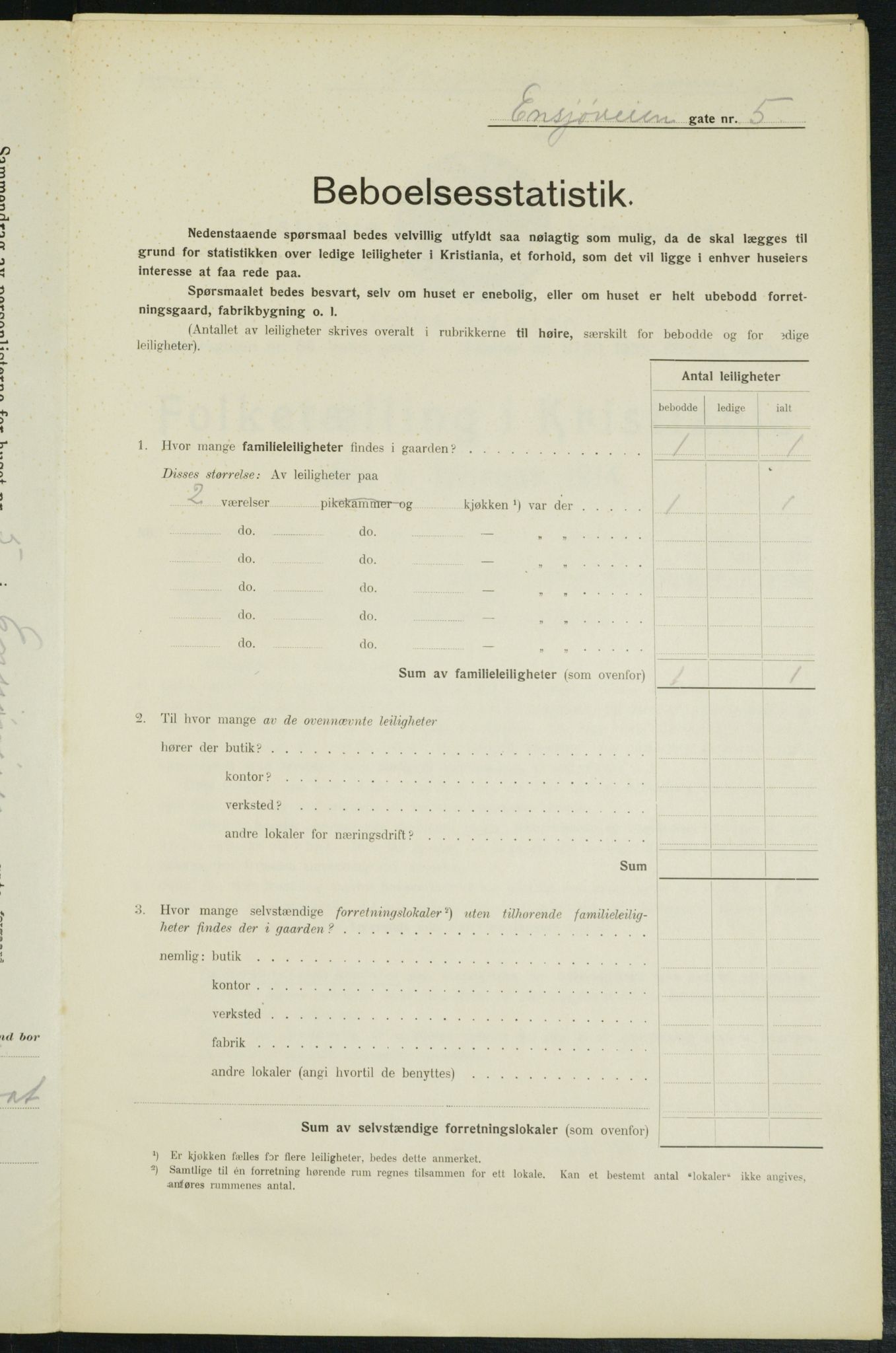 OBA, Municipal Census 1914 for Kristiania, 1914, p. 22106