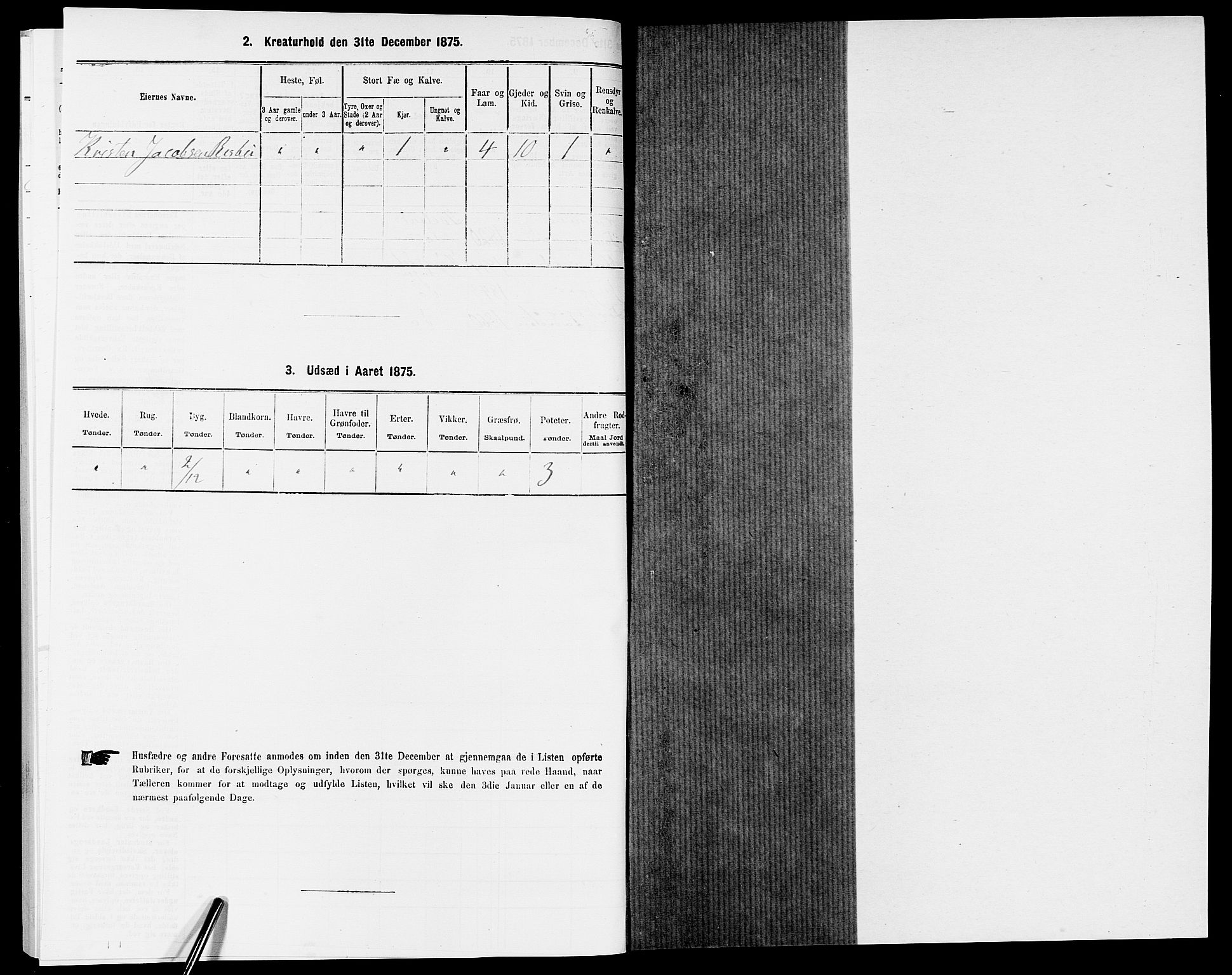 SAK, 1875 census for 0933P Herefoss, 1875, p. 312