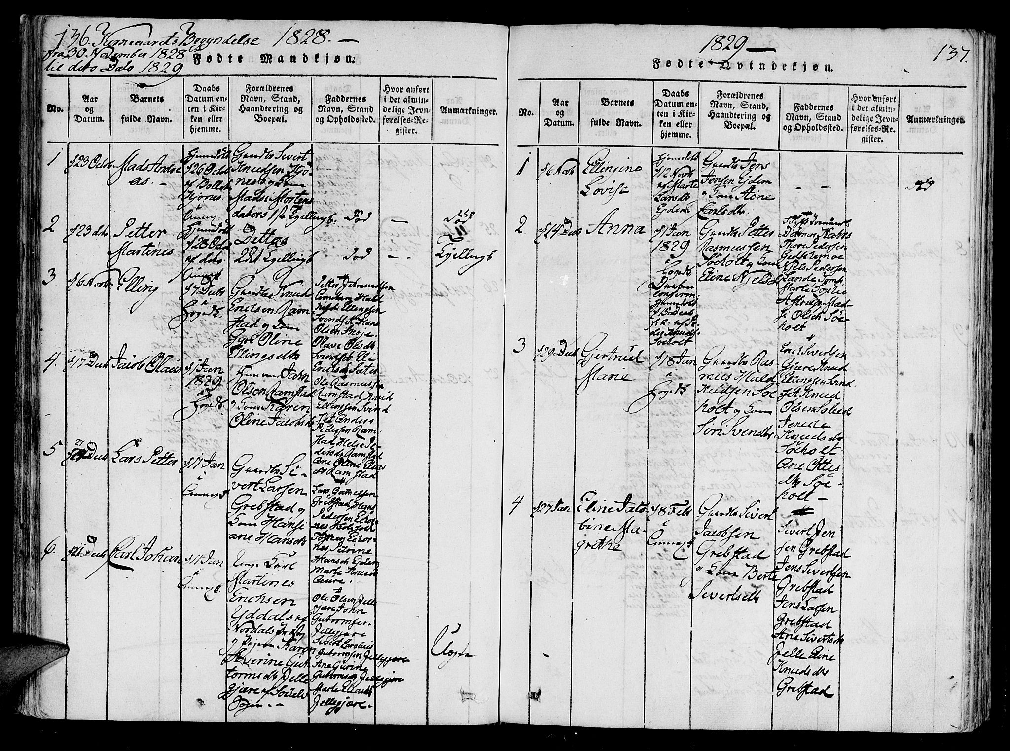 Ministerialprotokoller, klokkerbøker og fødselsregistre - Møre og Romsdal, SAT/A-1454/522/L0310: Parish register (official) no. 522A05, 1816-1832, p. 136-137