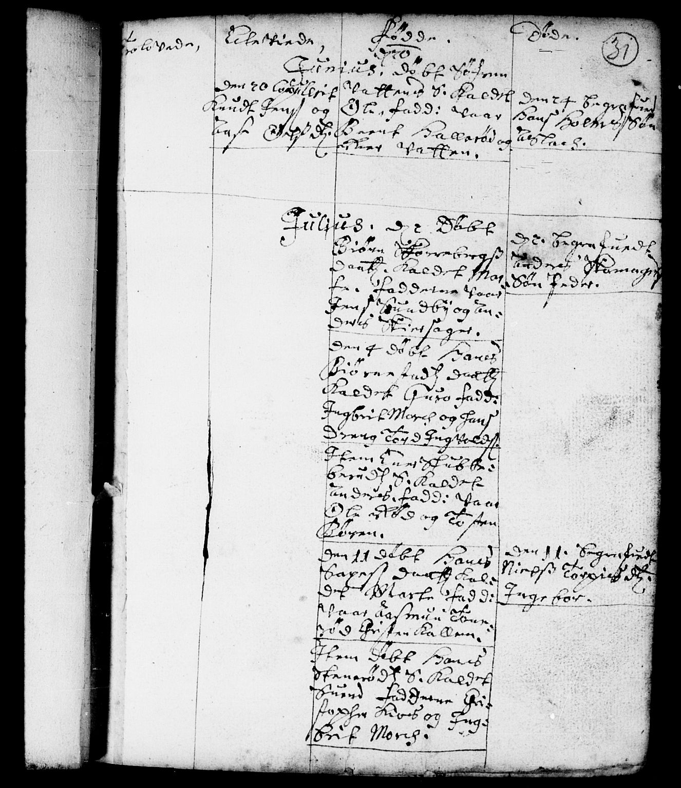 Spydeberg prestekontor Kirkebøker, AV/SAO-A-10924/F/Fa/L0001: Parish register (official) no. I 1, 1696-1738, p. 31