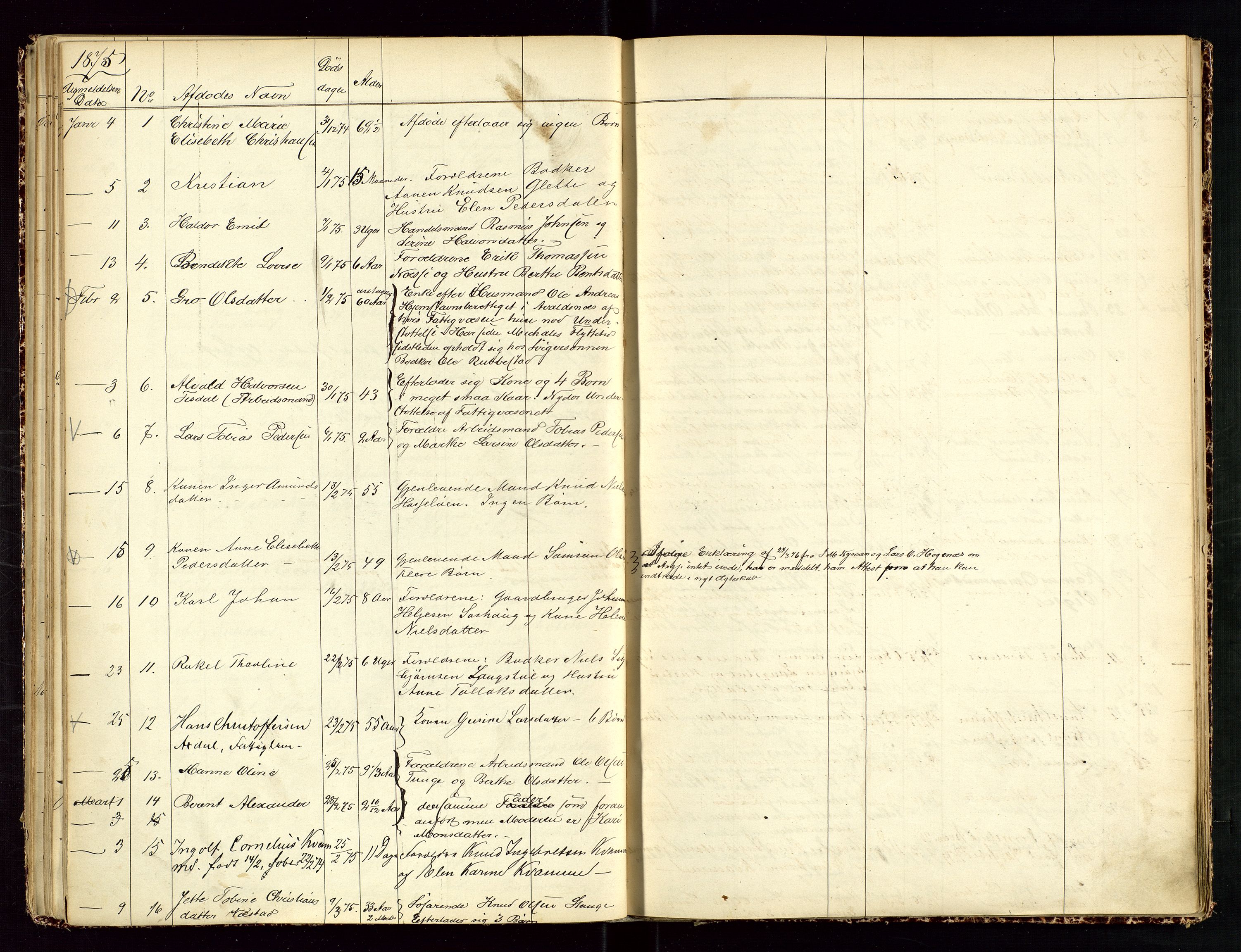 Haugesund tingrett, AV/SAST-A-101415/01/IV/IVJ/L0001: Dødsfallsprotokoll, 1867-1889