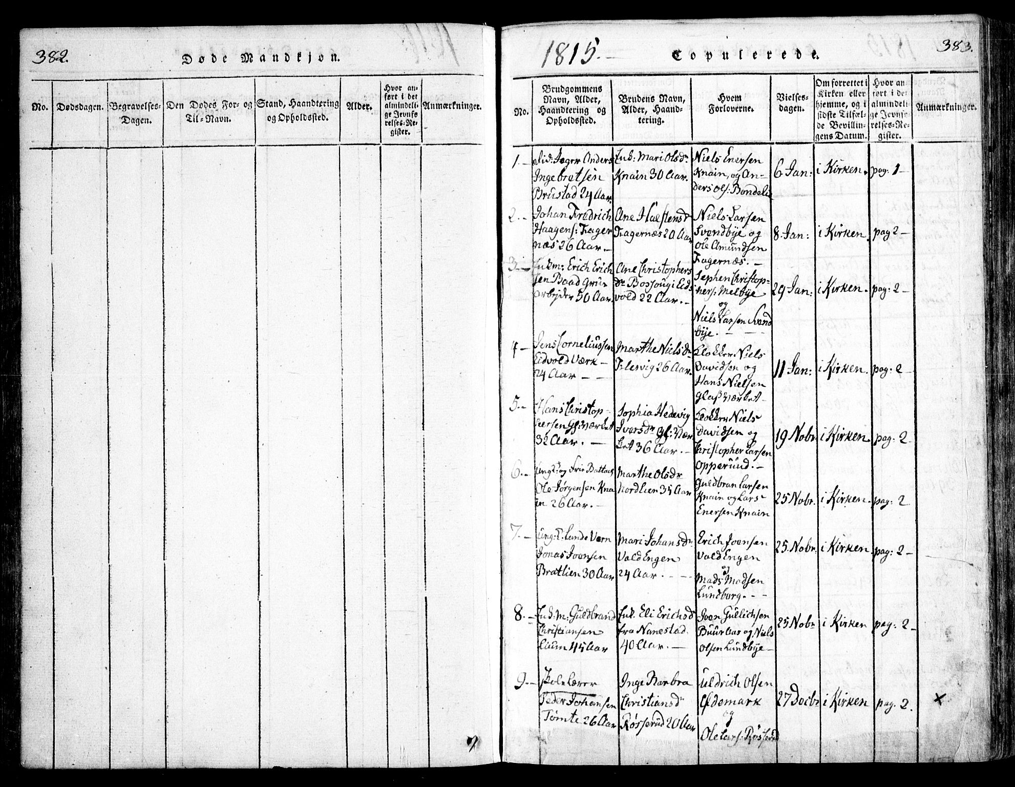 Hurdal prestekontor Kirkebøker, SAO/A-10889/F/Fa/L0003: Parish register (official) no. I 3, 1815-1828, p. 382-383