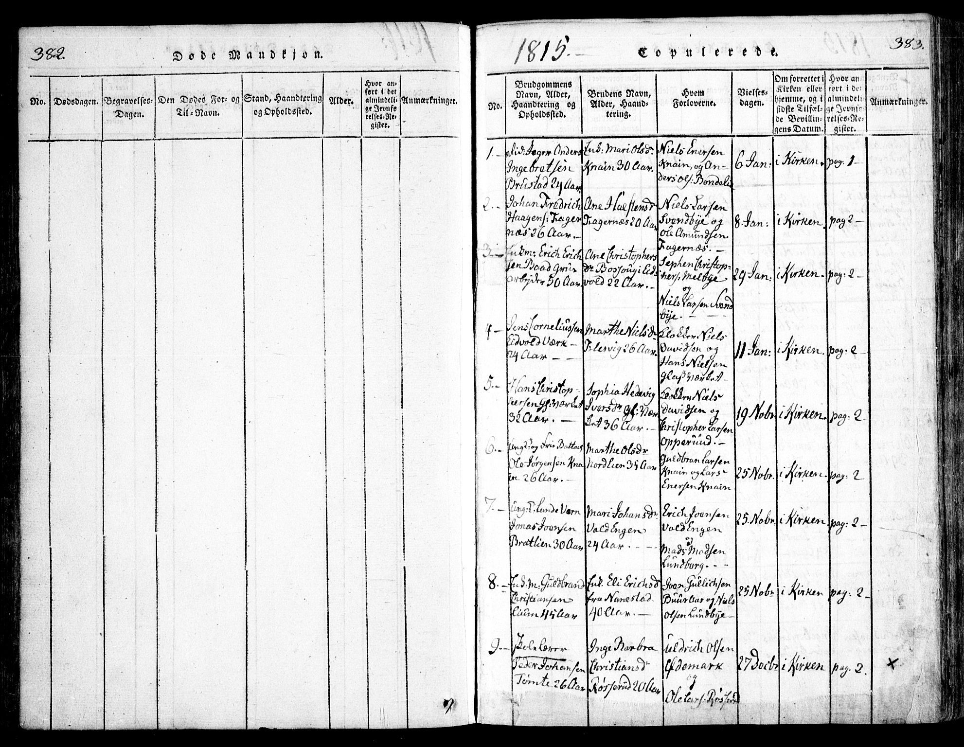 Hurdal prestekontor Kirkebøker, AV/SAO-A-10889/F/Fa/L0003: Parish register (official) no. I 3, 1815-1828, p. 382-383