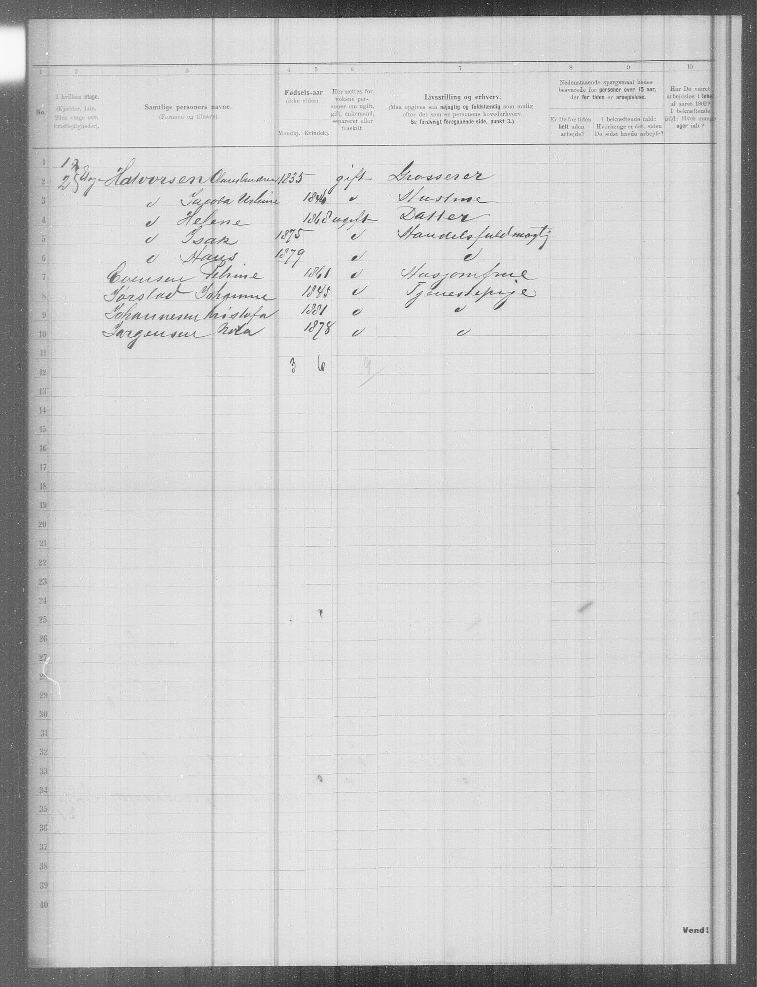 OBA, Municipal Census 1902 for Kristiania, 1902, p. 10503