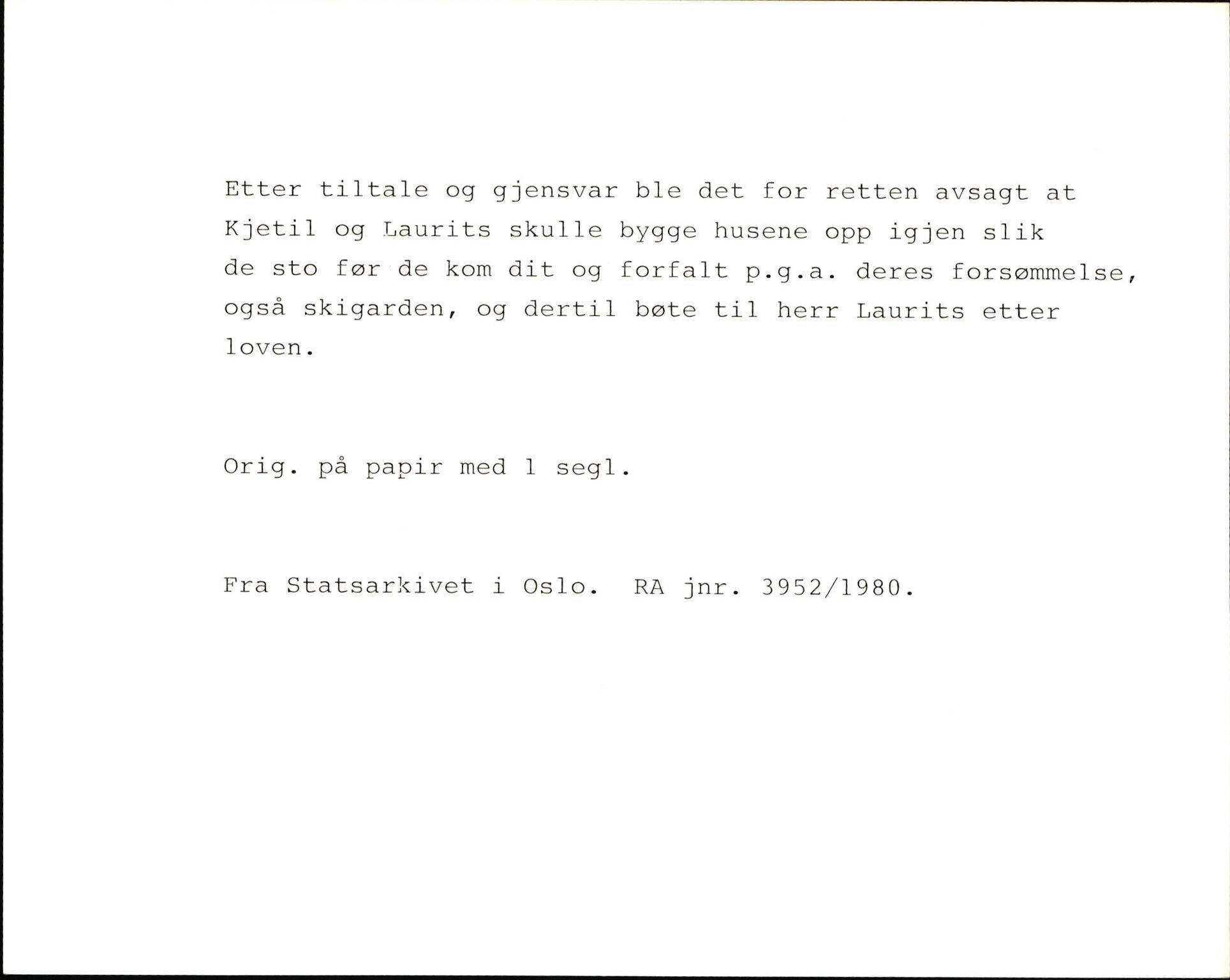 Riksarkivets diplomsamling, AV/RA-EA-5965/F35/F35k/L0002: Regestsedler: Prestearkiver fra Hedmark, Oppland, Buskerud og Vestfold, p. 716