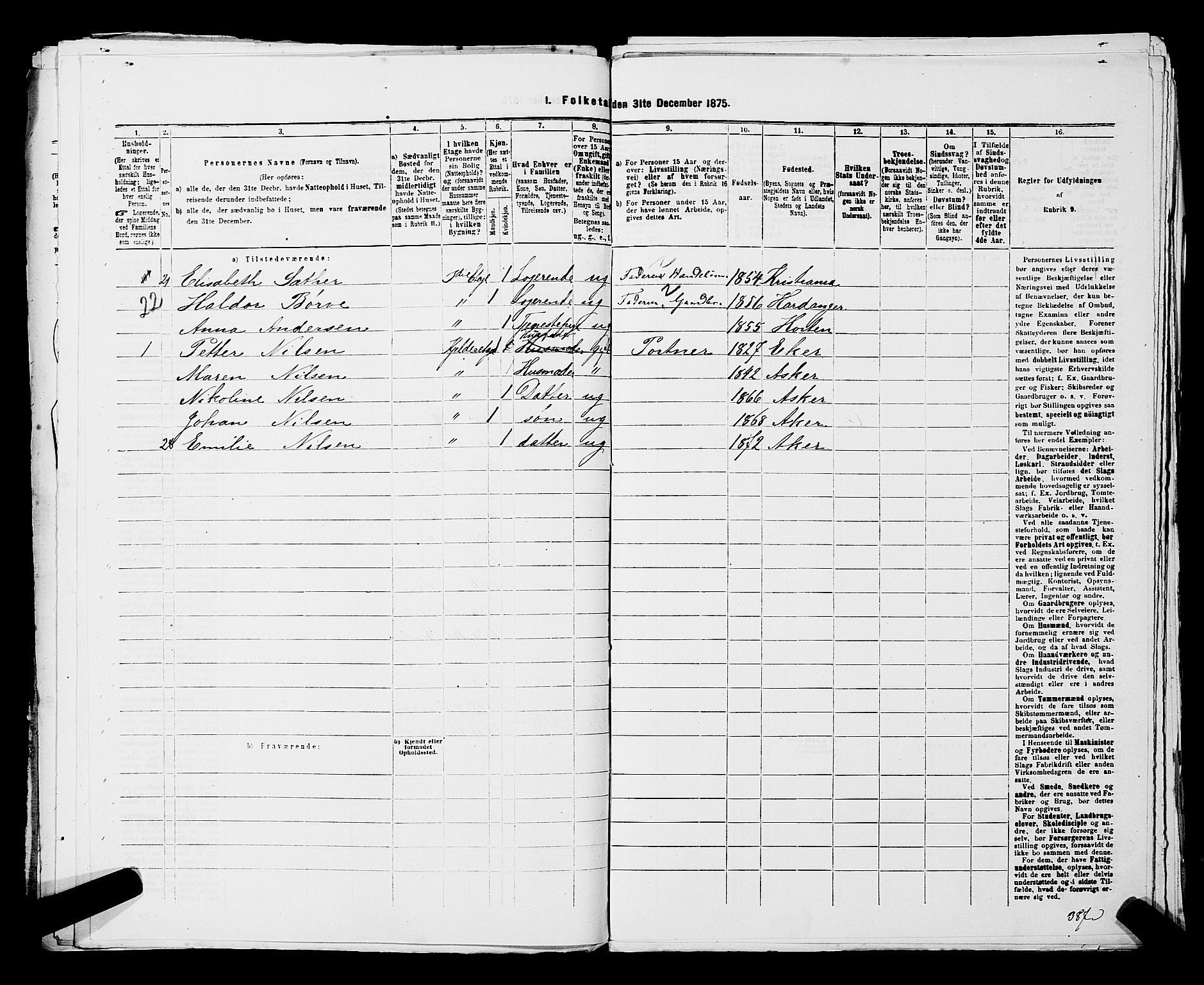 RA, 1875 census for 0301 Kristiania, 1875, p. 3530