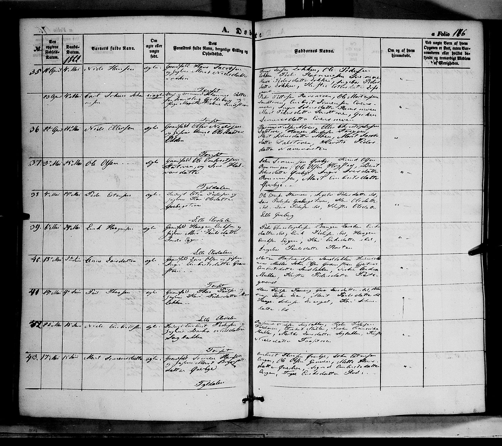 Tynset prestekontor, AV/SAH-PREST-058/H/Ha/Haa/L0020: Parish register (official) no. 20, 1848-1862, p. 176
