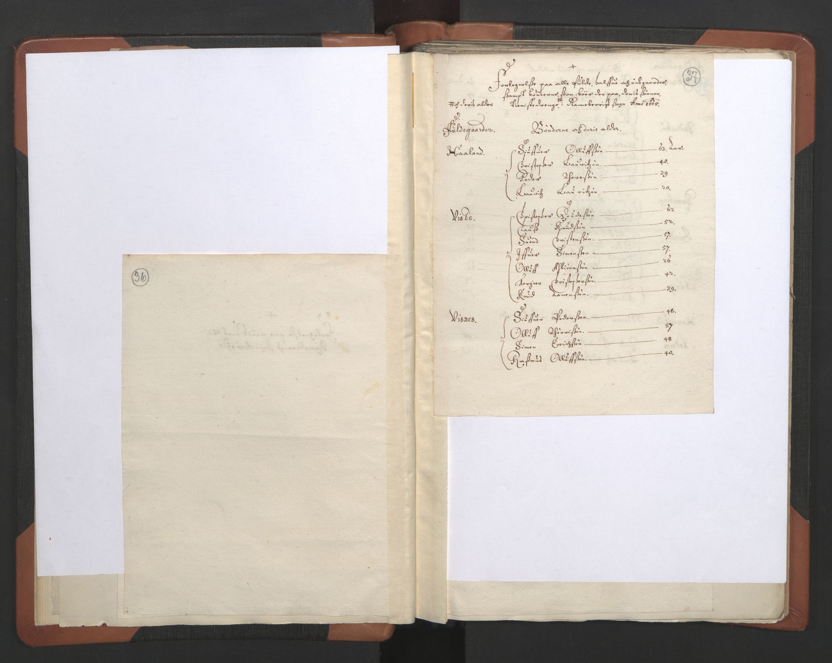 RA, Vicar's Census 1664-1666, no. 18: Stavanger deanery and Karmsund deanery, 1664-1666, p. 36-37