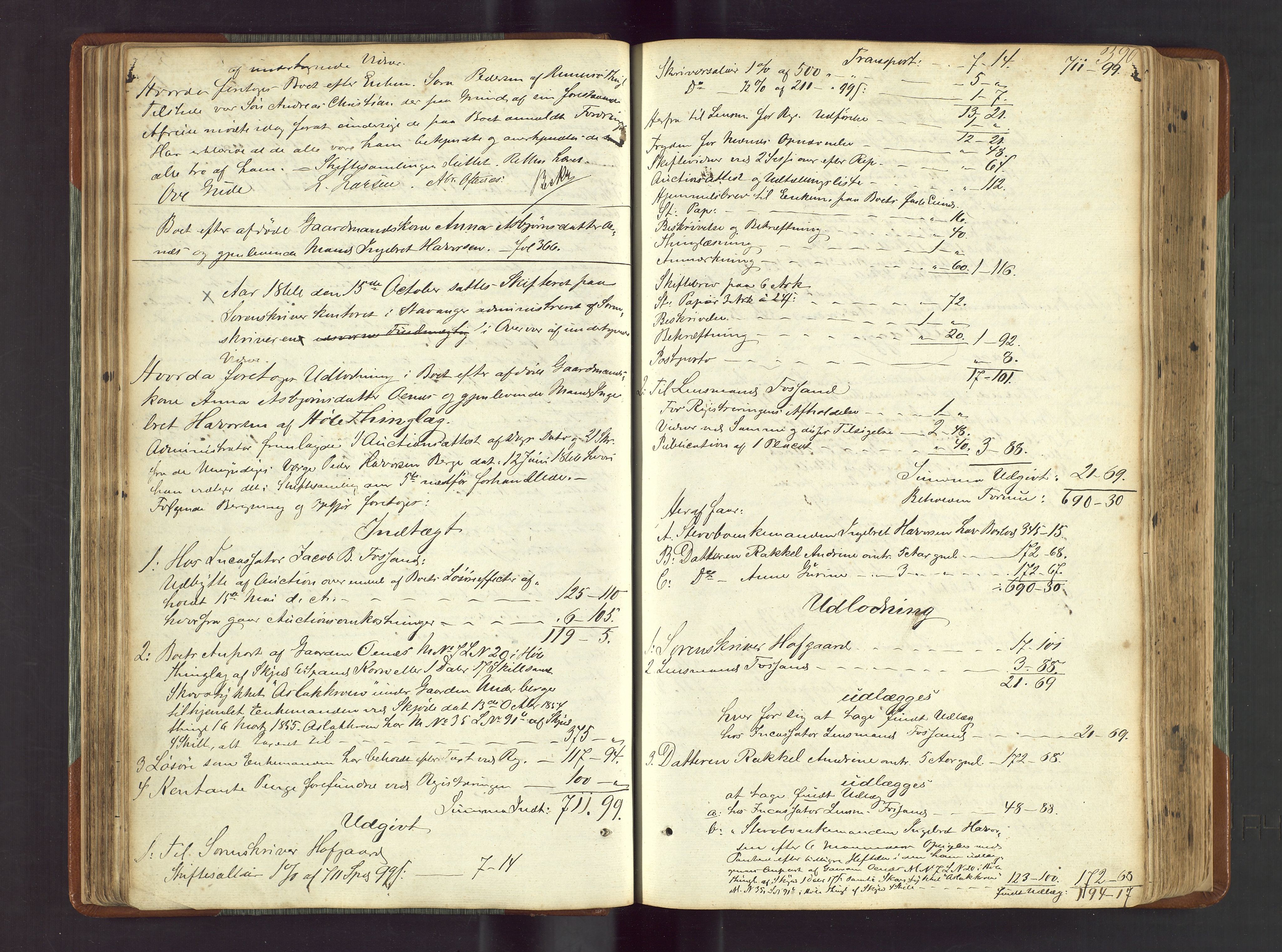 Ryfylke tingrett, AV/SAST-A-100055/001/IV/IVF/L0012b: Skifteforhandlingsprotokoll D1 Høle og Rennesøy, 1847-1880, p. 390