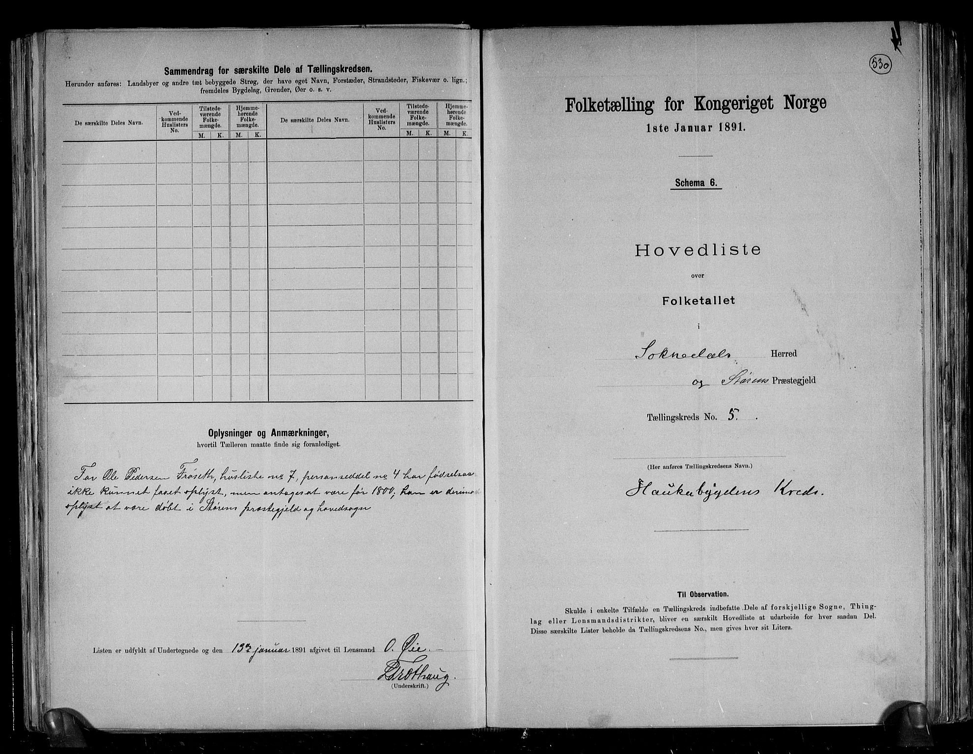 RA, 1891 census for 1649 Soknedal, 1891, p. 13