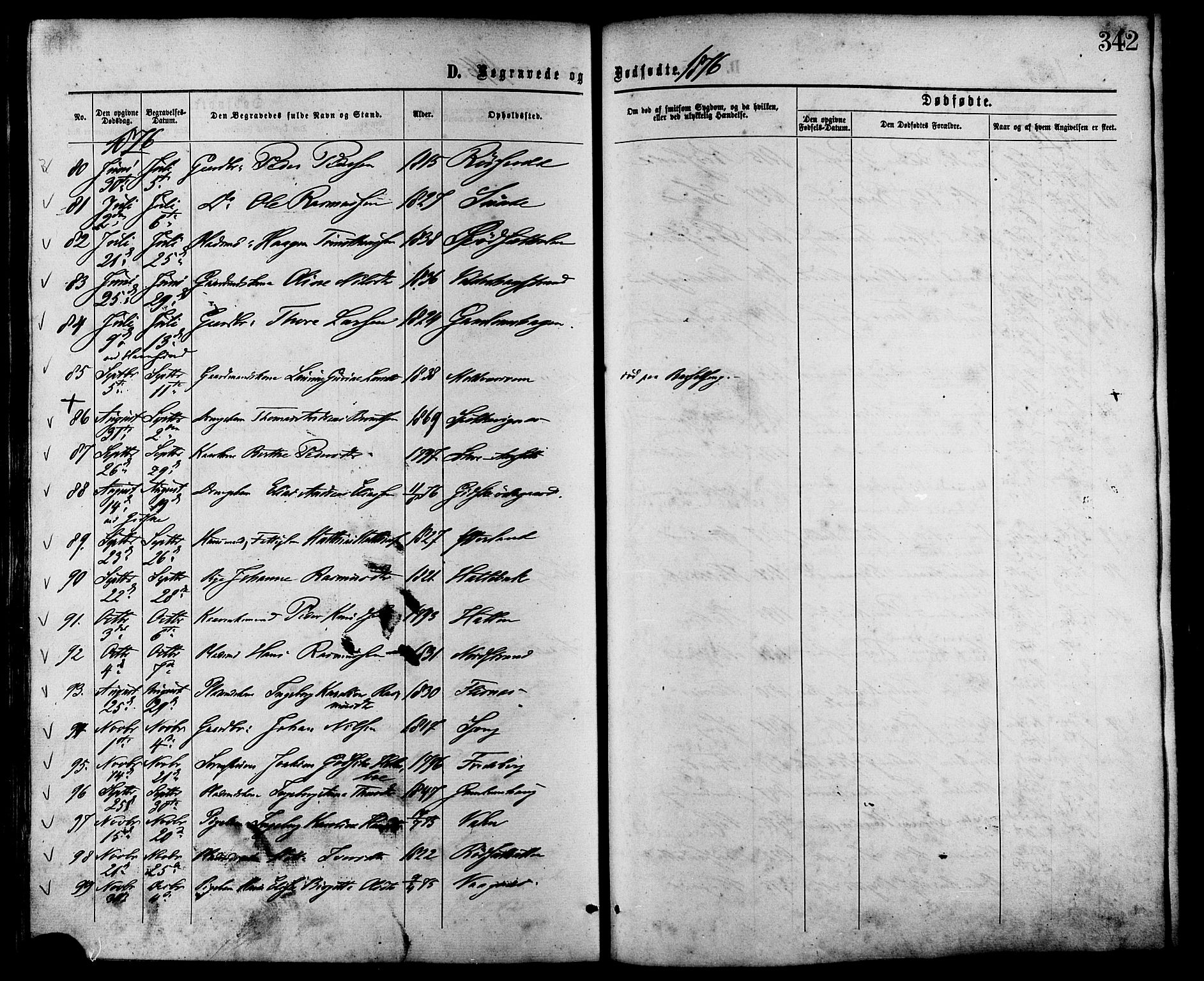 Ministerialprotokoller, klokkerbøker og fødselsregistre - Møre og Romsdal, AV/SAT-A-1454/528/L0399: Parish register (official) no. 528A10, 1864-1879, p. 342