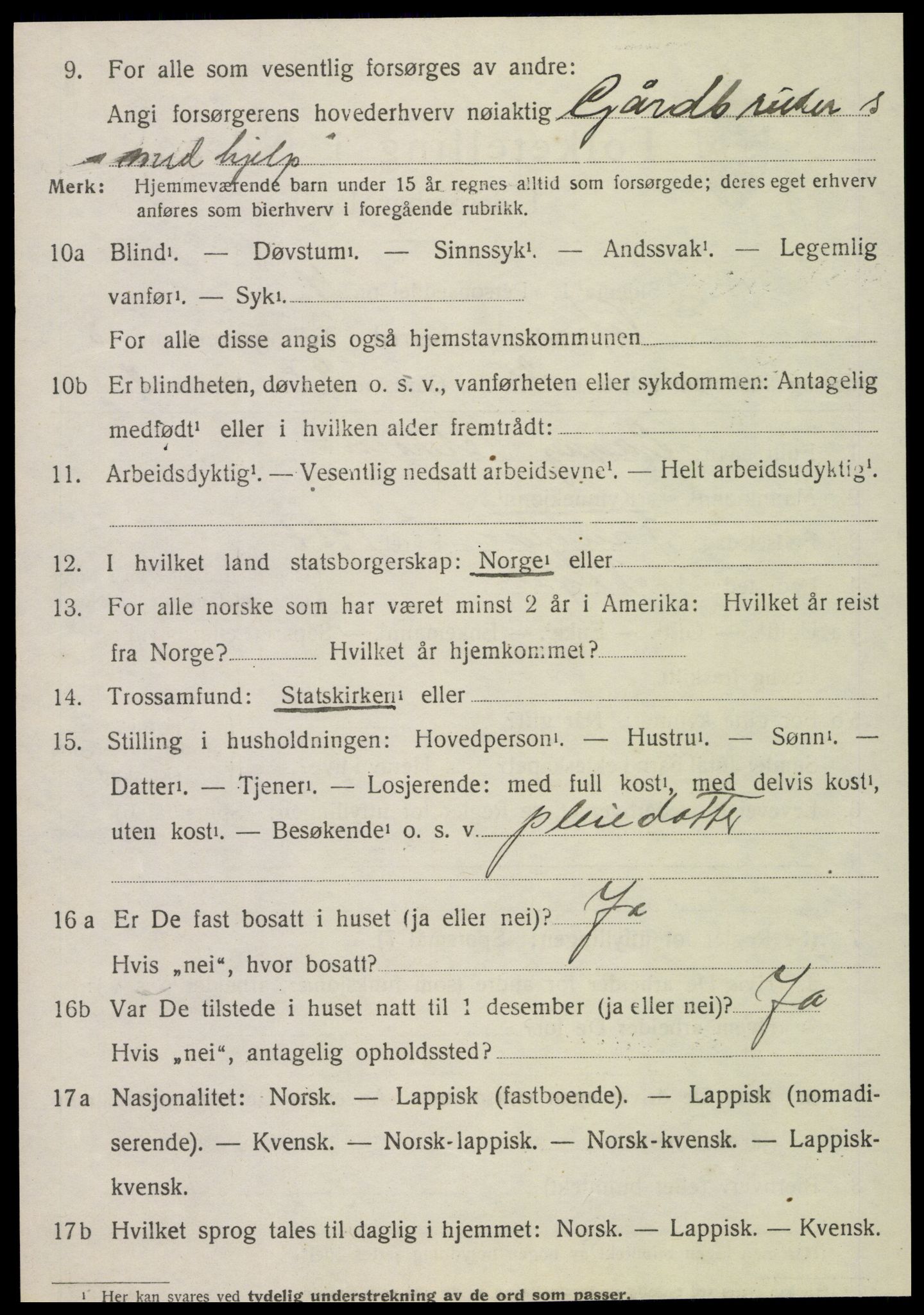 SAT, 1920 census for Vefsn, 1920, p. 5666