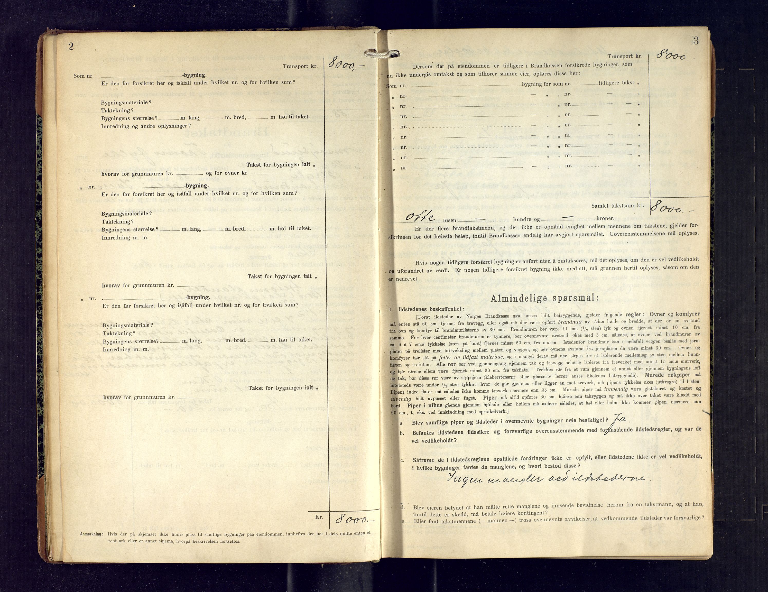 Tromsøysund lensmannskontor, SATØ/SATØ-12/F/Fs/Fsb/L0747: Branntakstprotokoll (S). Med register, 1924-1928, p. 2-3