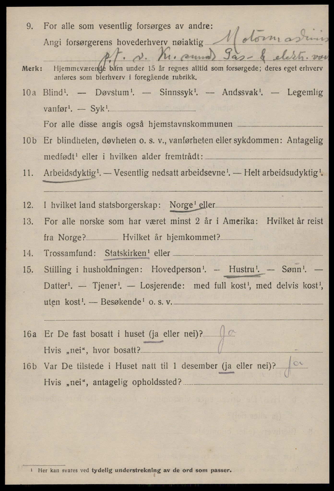 SAT, 1920 census for Kristiansund, 1920, p. 22086