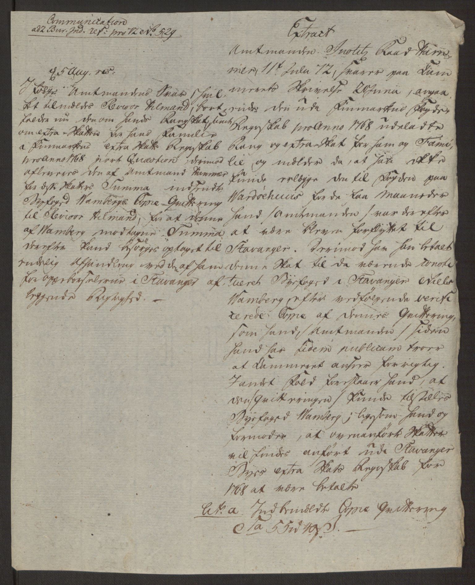 Rentekammeret inntil 1814, Reviderte regnskaper, Byregnskaper, AV/RA-EA-4066/R/Ro/L0305/0001: [O6] Kontribusjonsregnskap / Ekstraskatt, 1762-1768, p. 389