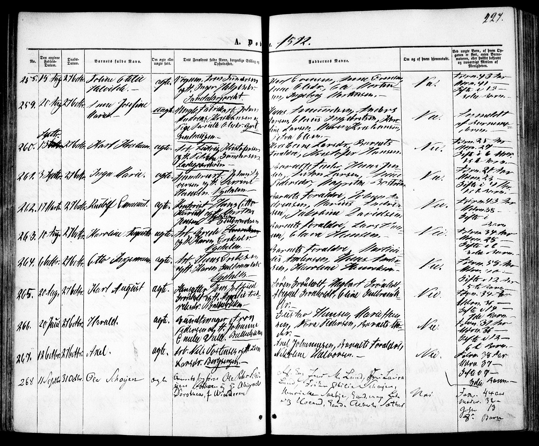 Vestre Aker prestekontor Kirkebøker, SAO/A-10025/F/Fa/L0004: Parish register (official) no. 4, 1857-1877, p. 227
