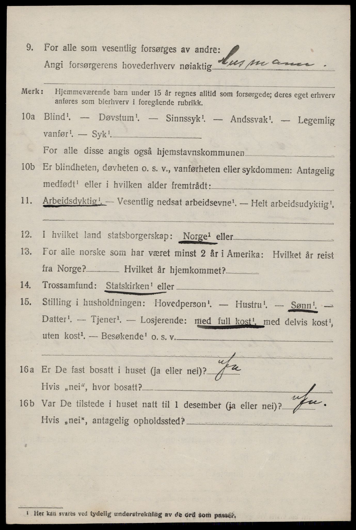 SAKO, 1920 census for Kviteseid, 1920, p. 3016