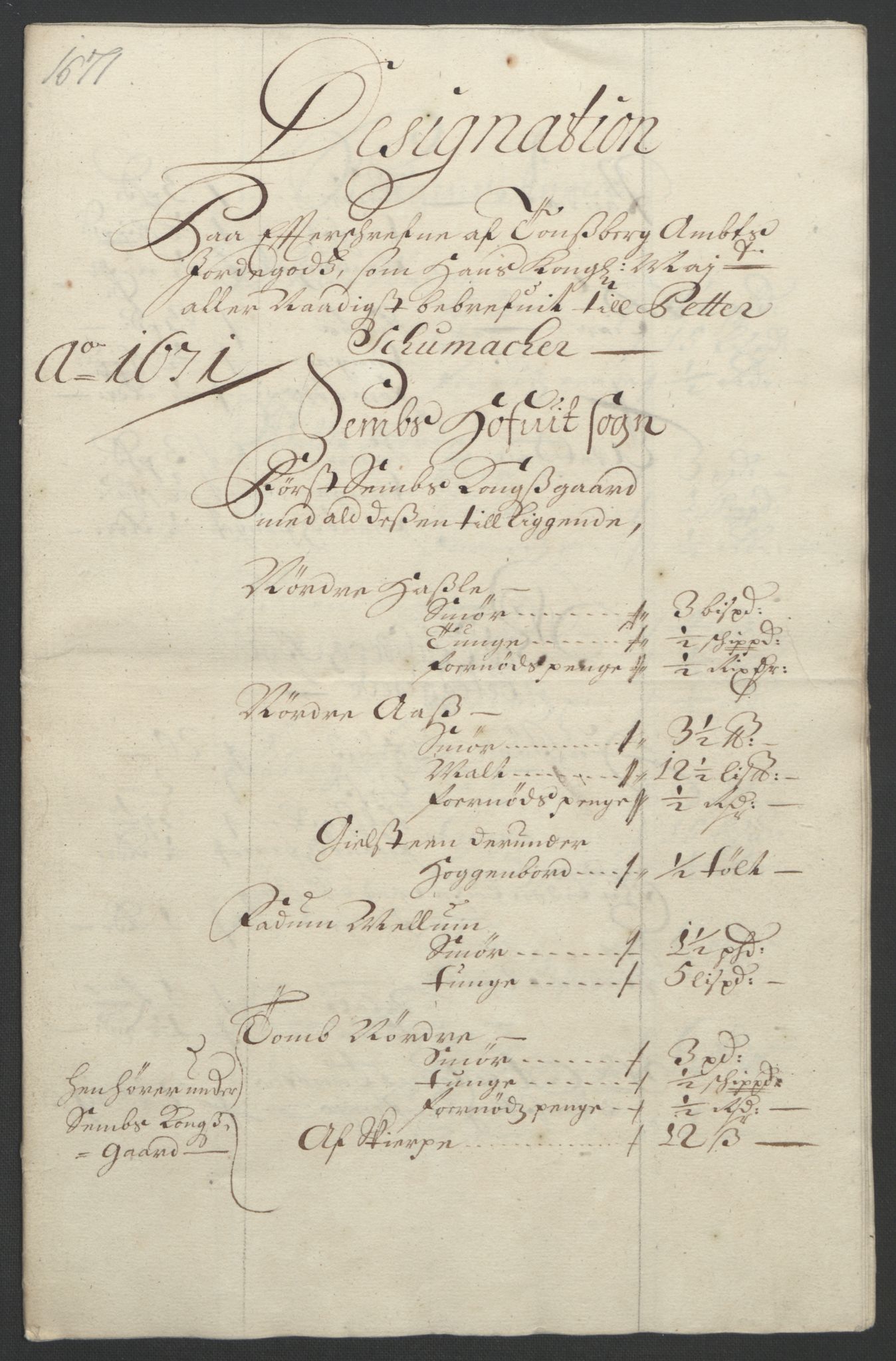 Rentekammeret inntil 1814, Reviderte regnskaper, Fogderegnskap, AV/RA-EA-4092/R32/L1842: Fogderegnskap Jarlsberg grevskap, 1664-1673, p. 193