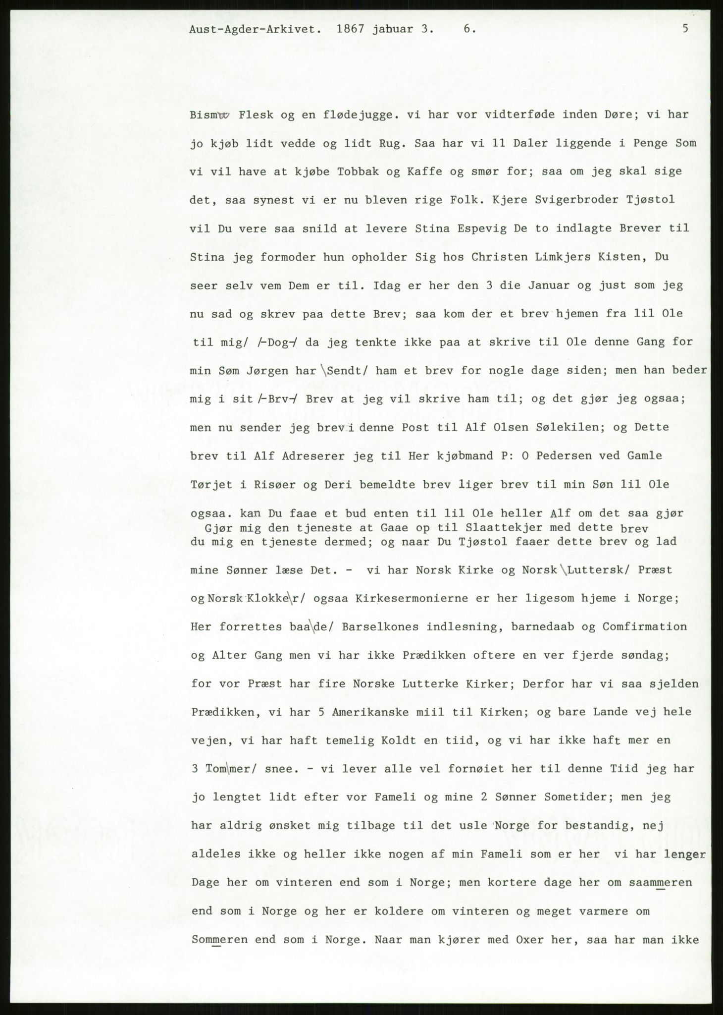 Samlinger til kildeutgivelse, Amerikabrevene, AV/RA-EA-4057/F/L0026: Innlån fra Aust-Agder: Aust-Agder-Arkivet - Erickson, 1838-1914, p. 103