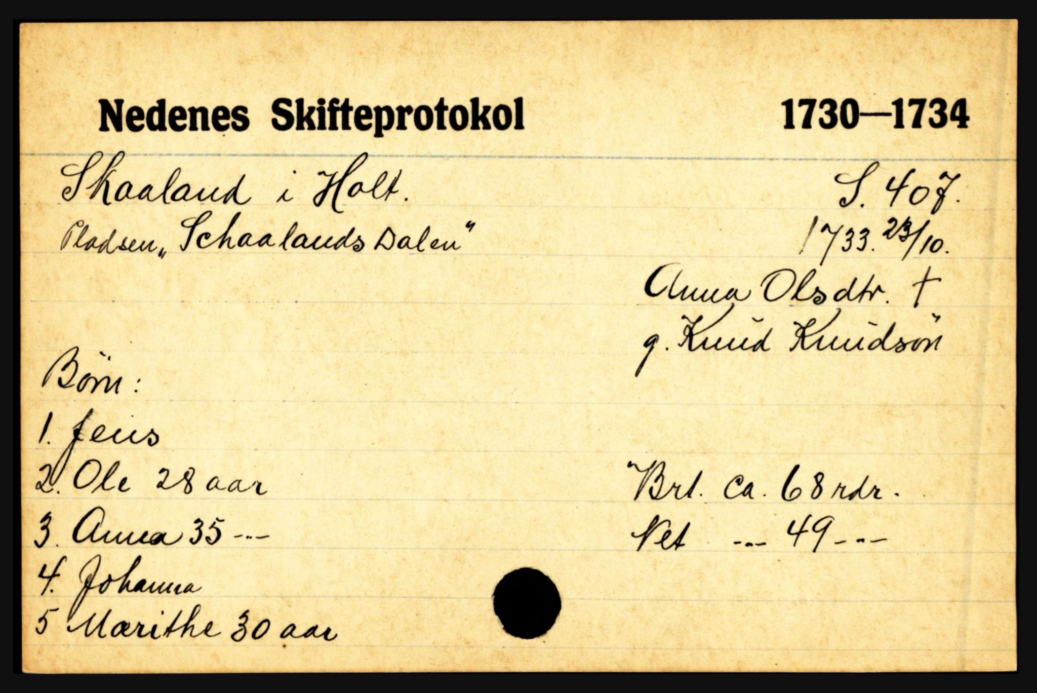 Nedenes sorenskriveri før 1824, AV/SAK-1221-0007/H, p. 27273