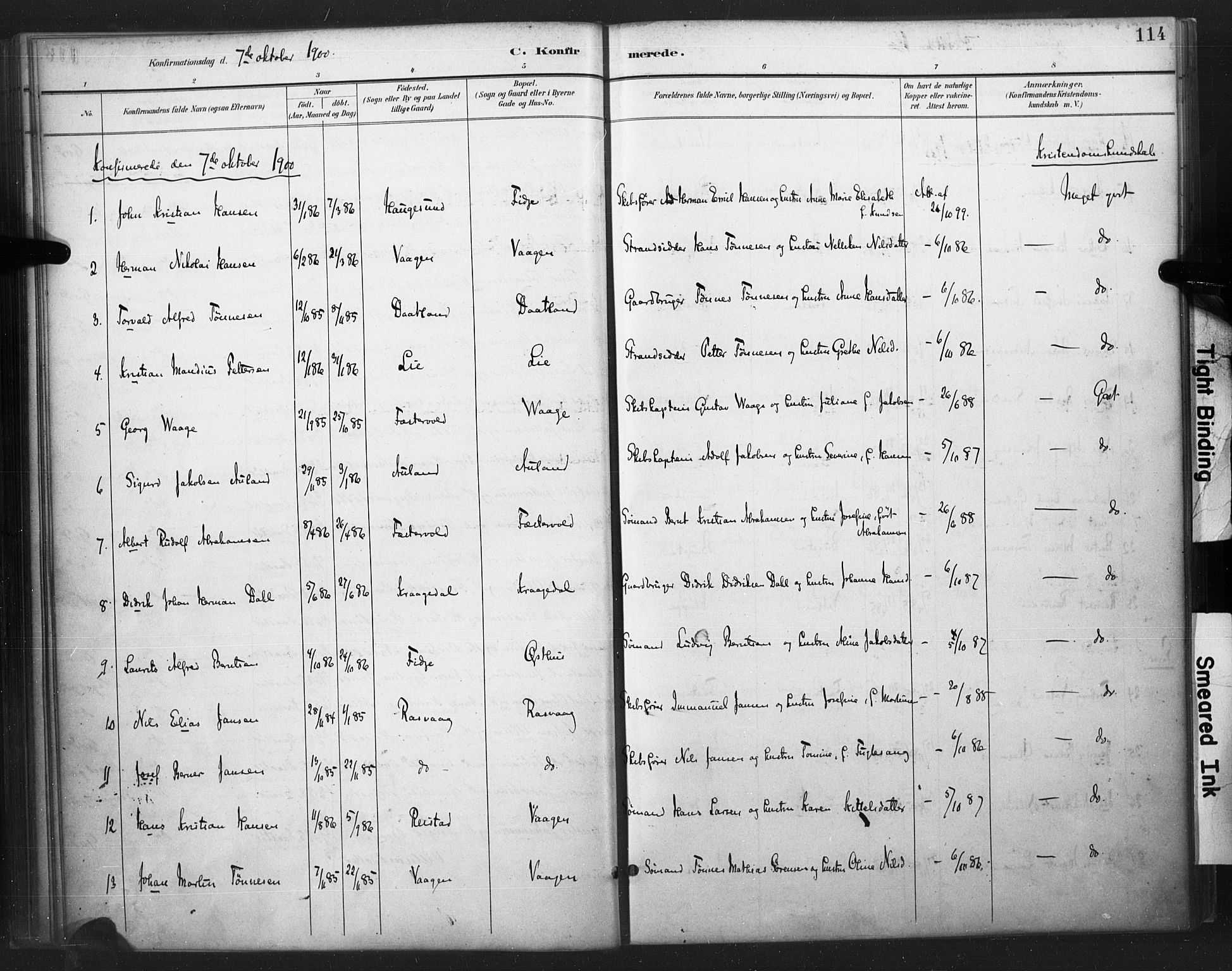 Flekkefjord sokneprestkontor, AV/SAK-1111-0012/F/Fa/Fab/L0006: Parish register (official) no. A 6, 1886-1901, p. 114