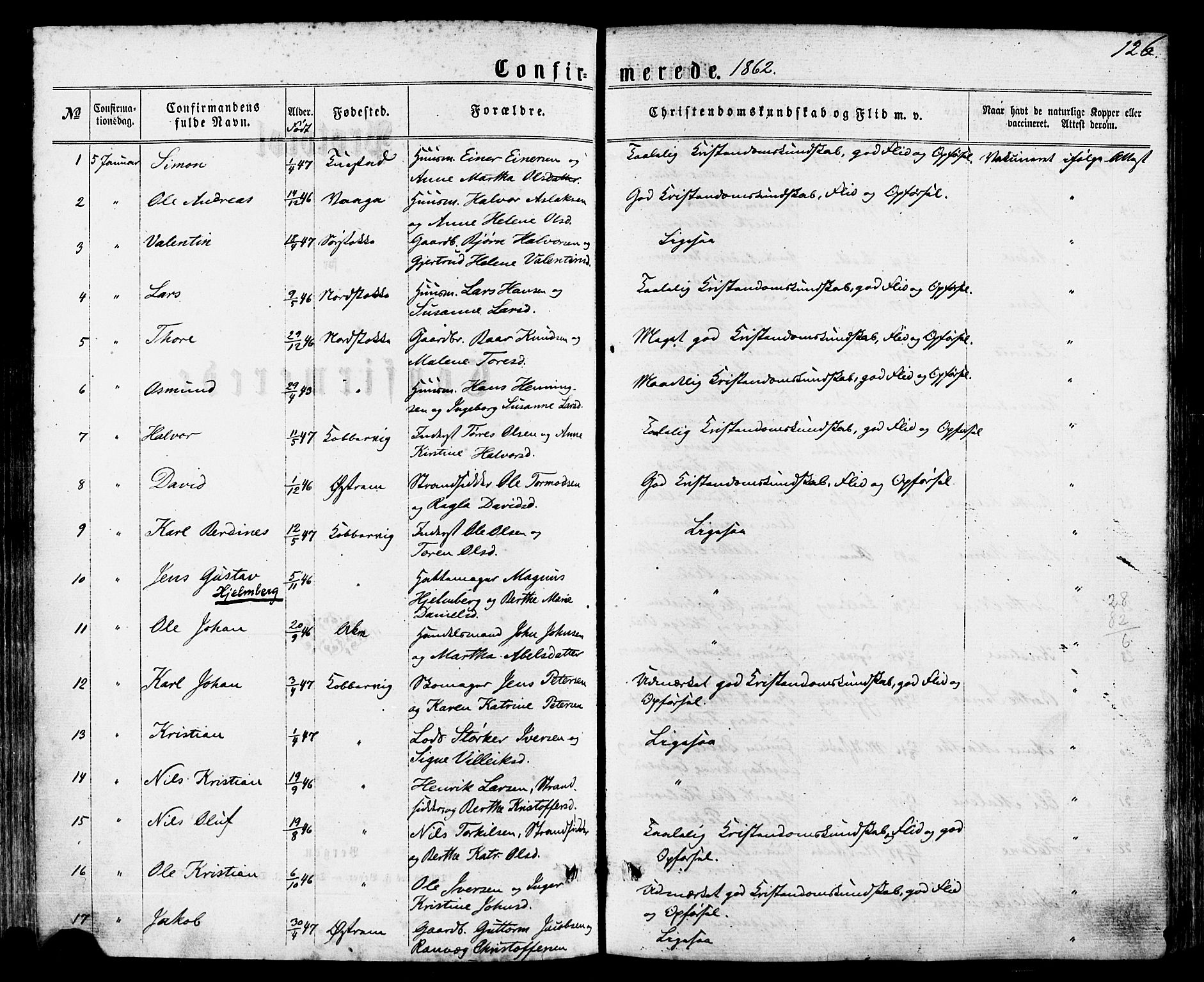 Avaldsnes sokneprestkontor, SAST/A -101851/H/Ha/Haa/L0011: Parish register (official) no. A 11, 1861-1880, p. 126