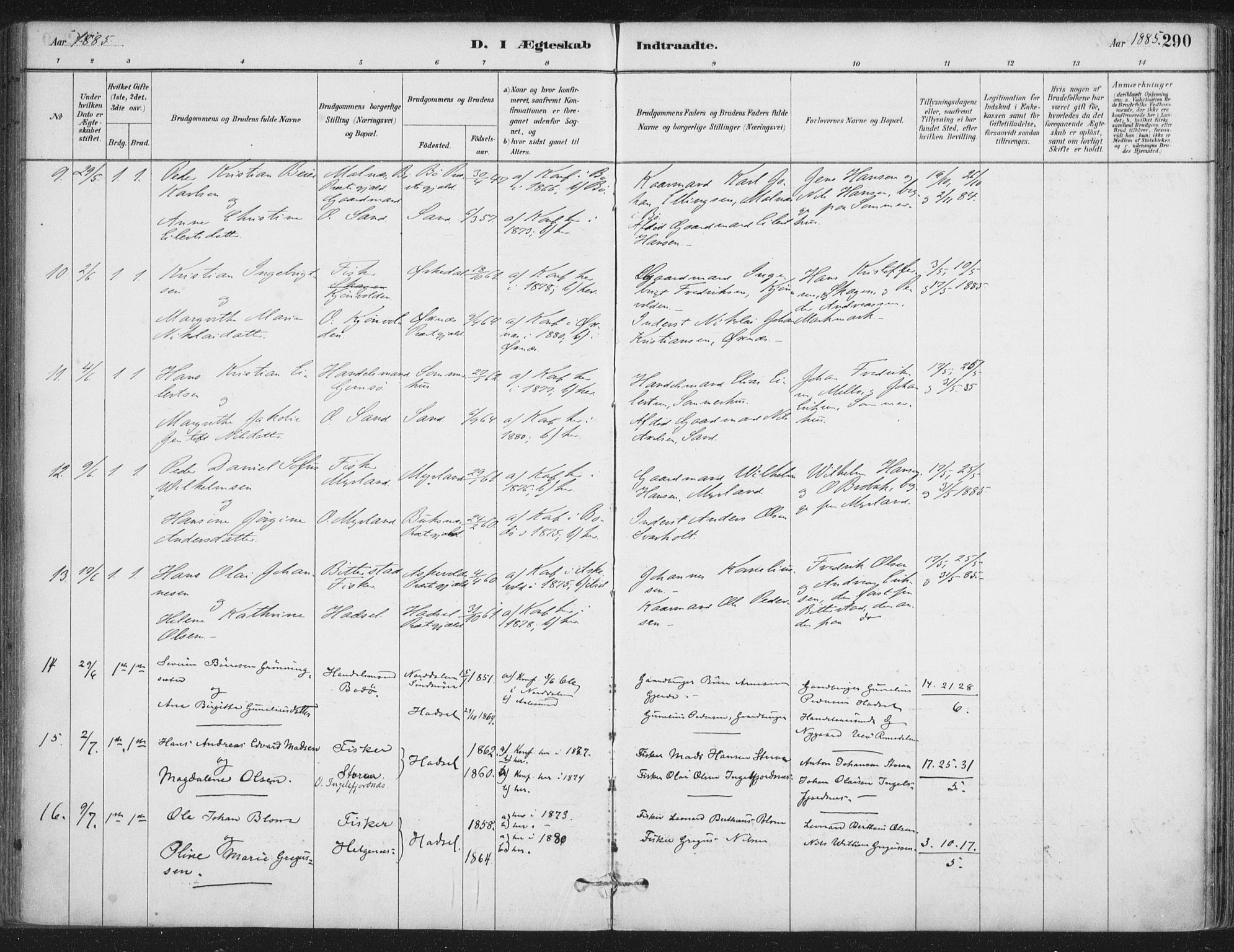 Ministerialprotokoller, klokkerbøker og fødselsregistre - Nordland, SAT/A-1459/888/L1244: Parish register (official) no. 888A10, 1880-1890, p. 290