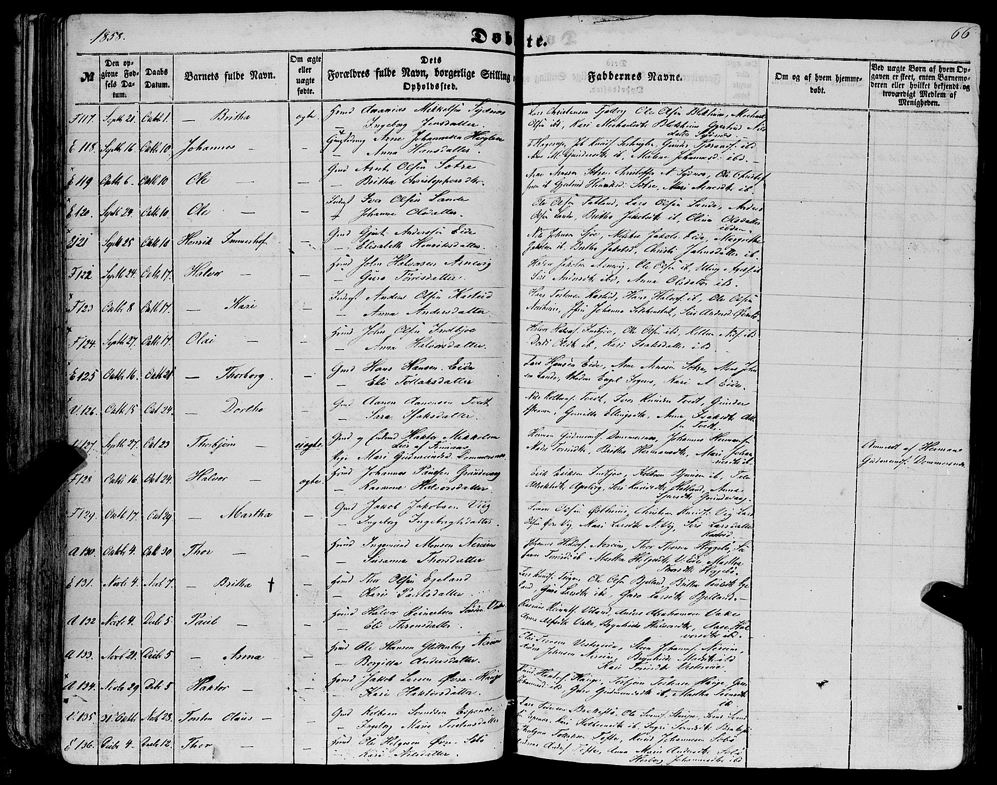 Fjelberg sokneprestembete, AV/SAB-A-75201/H/Haa: Parish register (official) no. A 7, 1851-1867, p. 66