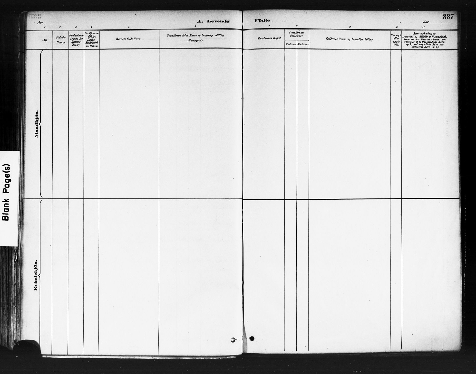 Vestre Aker prestekontor Kirkebøker, AV/SAO-A-10025/F/Fa/L0010: Parish register (official) no. 10, 1886-1903, p. 337