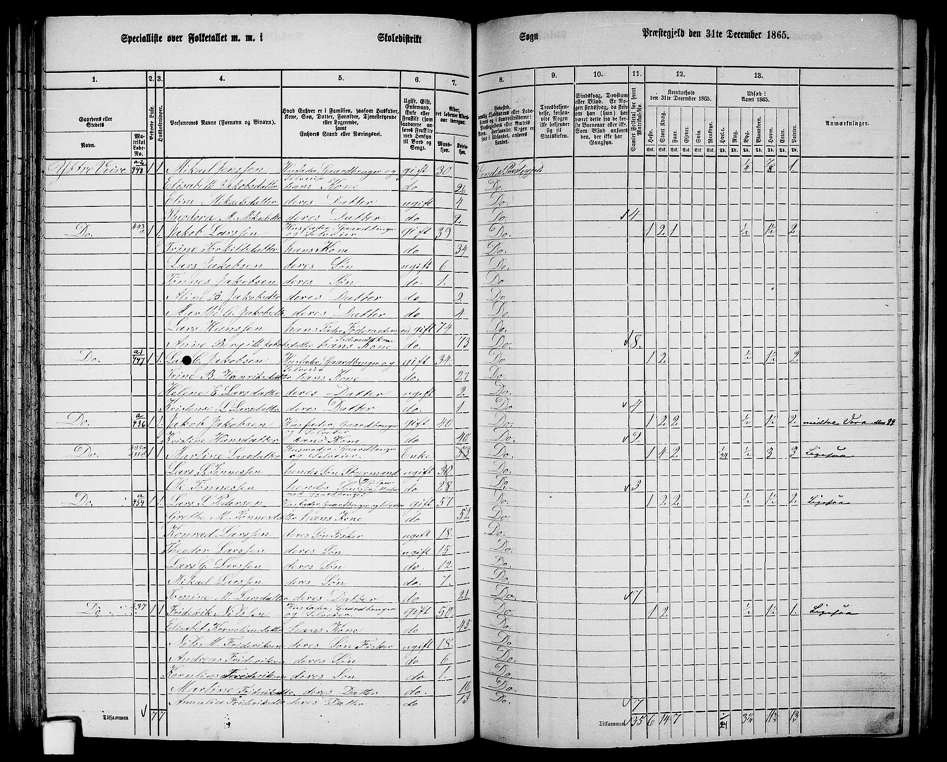 RA, 1865 census for Vanse/Vanse og Farsund, 1865, p. 143