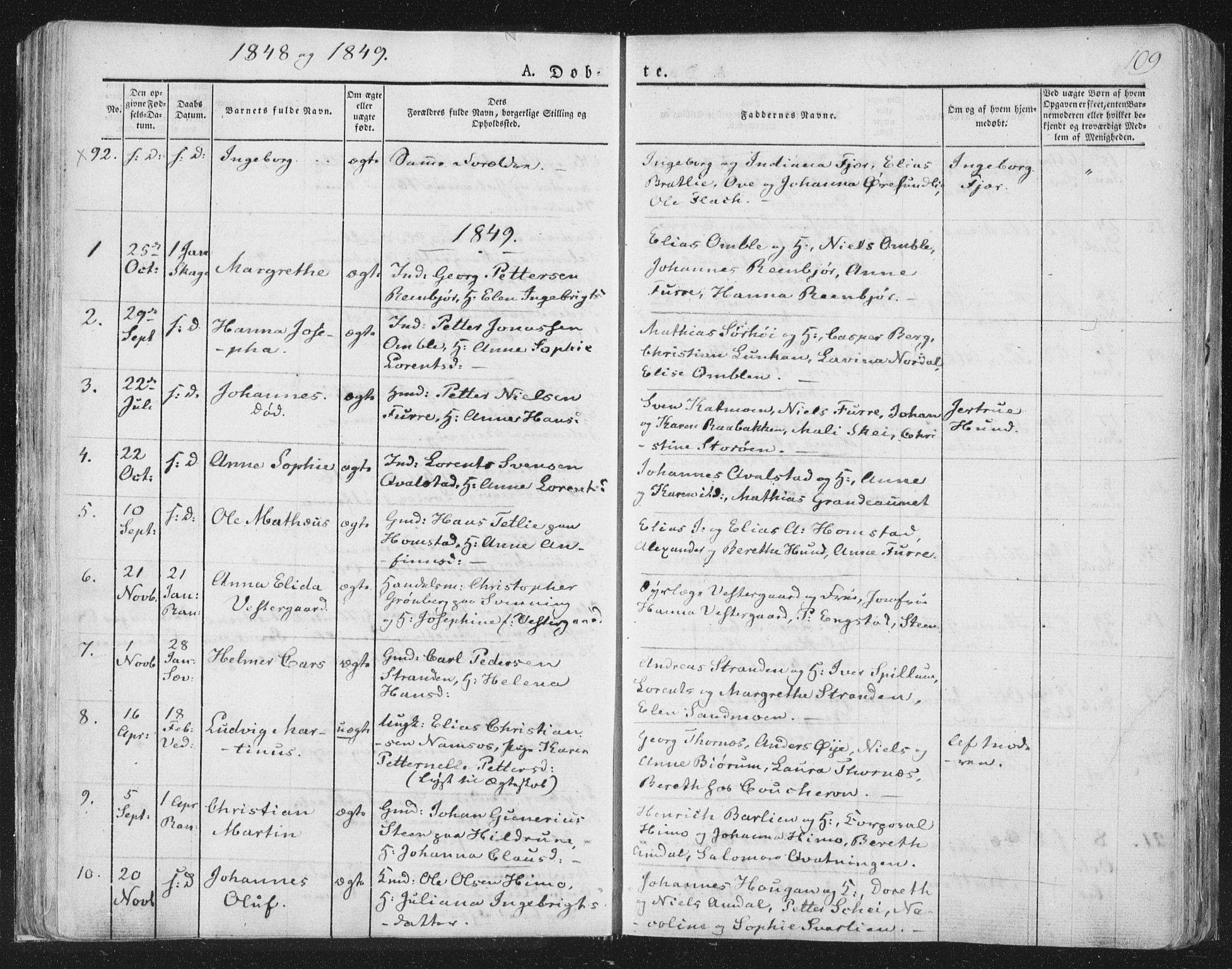 Ministerialprotokoller, klokkerbøker og fødselsregistre - Nord-Trøndelag, AV/SAT-A-1458/764/L0551: Parish register (official) no. 764A07a, 1824-1864, p. 109