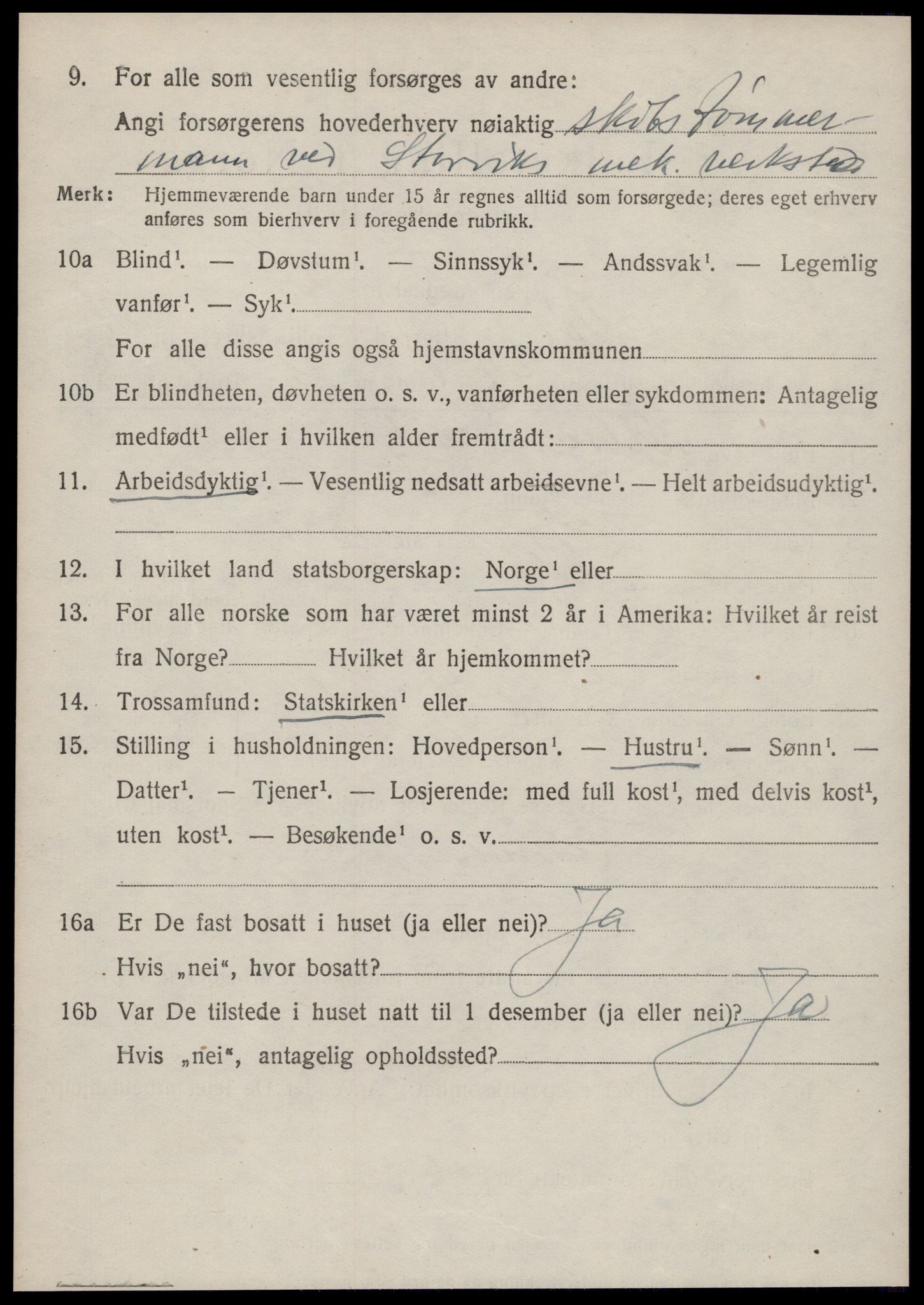 SAT, 1920 census for Bremsnes, 1920, p. 2016