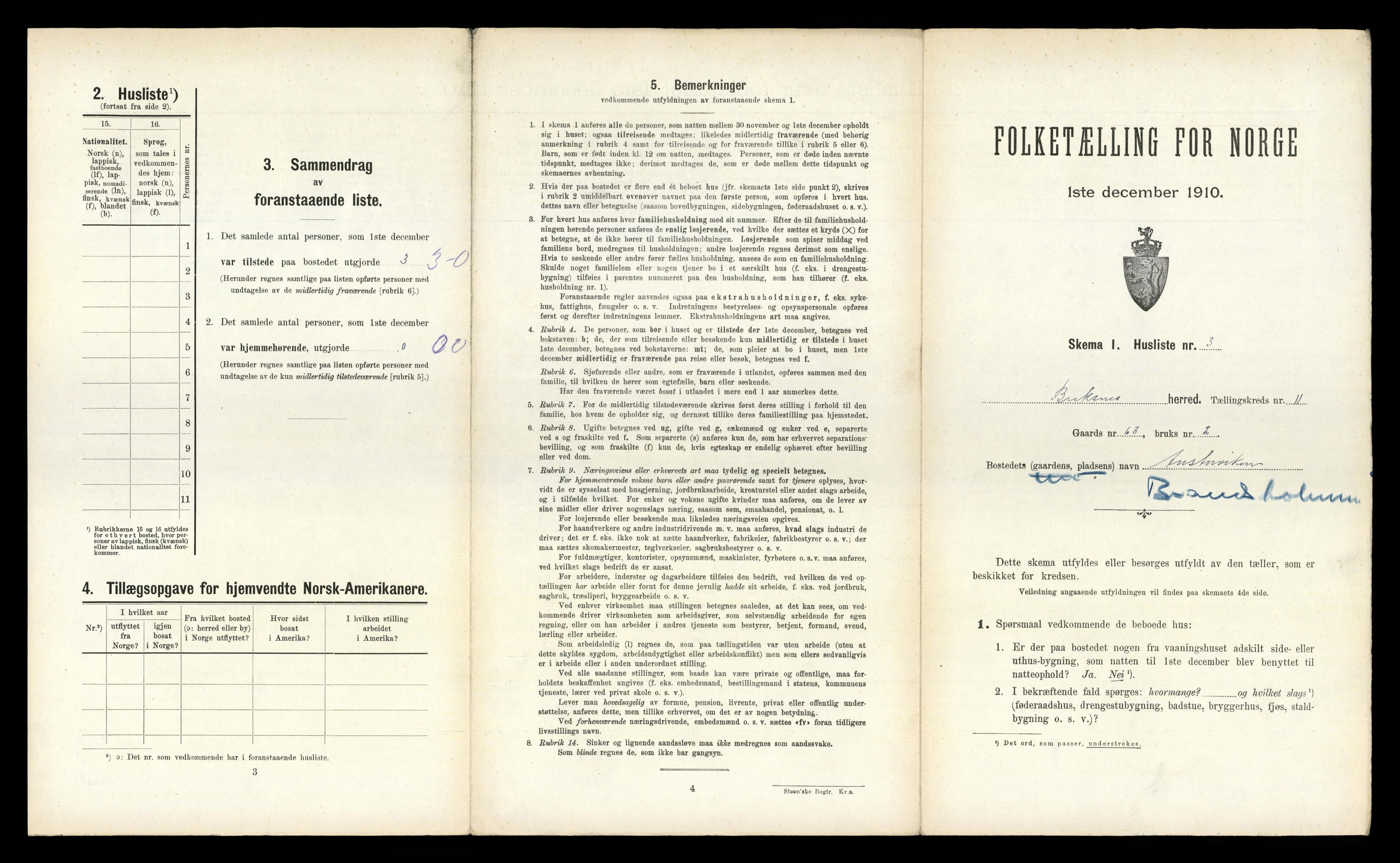 RA, 1910 census for Buksnes, 1910, p. 1736