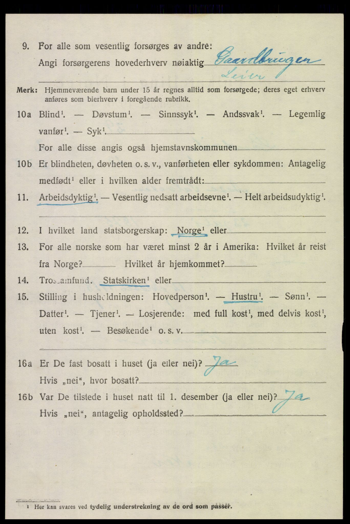 SAK, 1920 census for Landvik, 1920, p. 1829