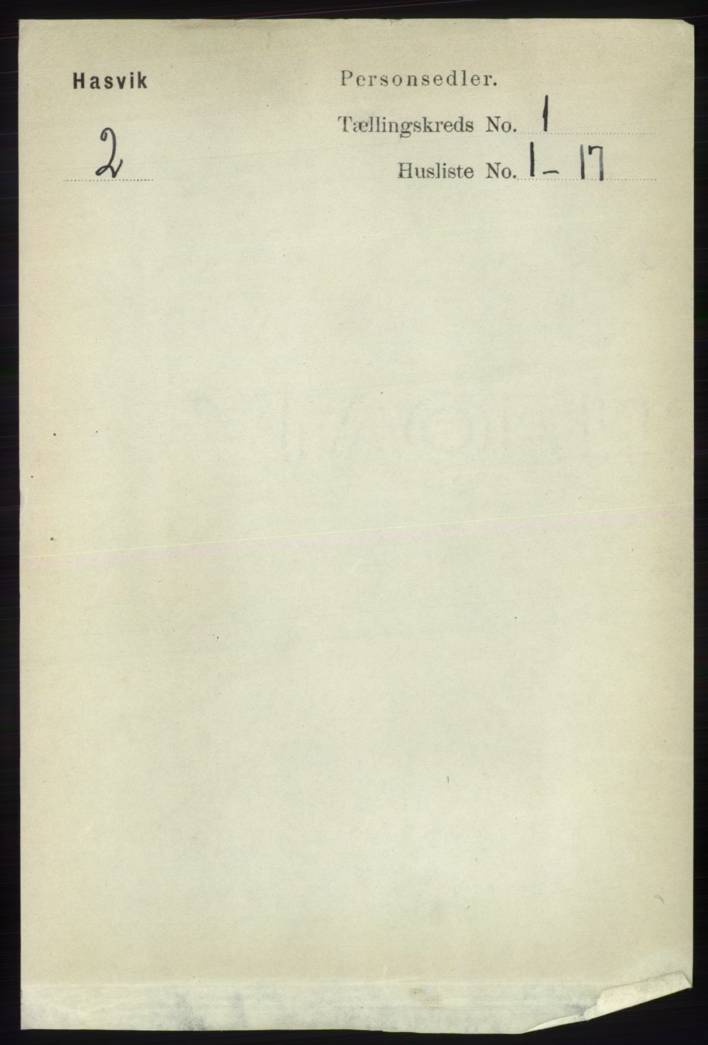 RA, 1891 census for 2015 Hasvik, 1891, p. 56