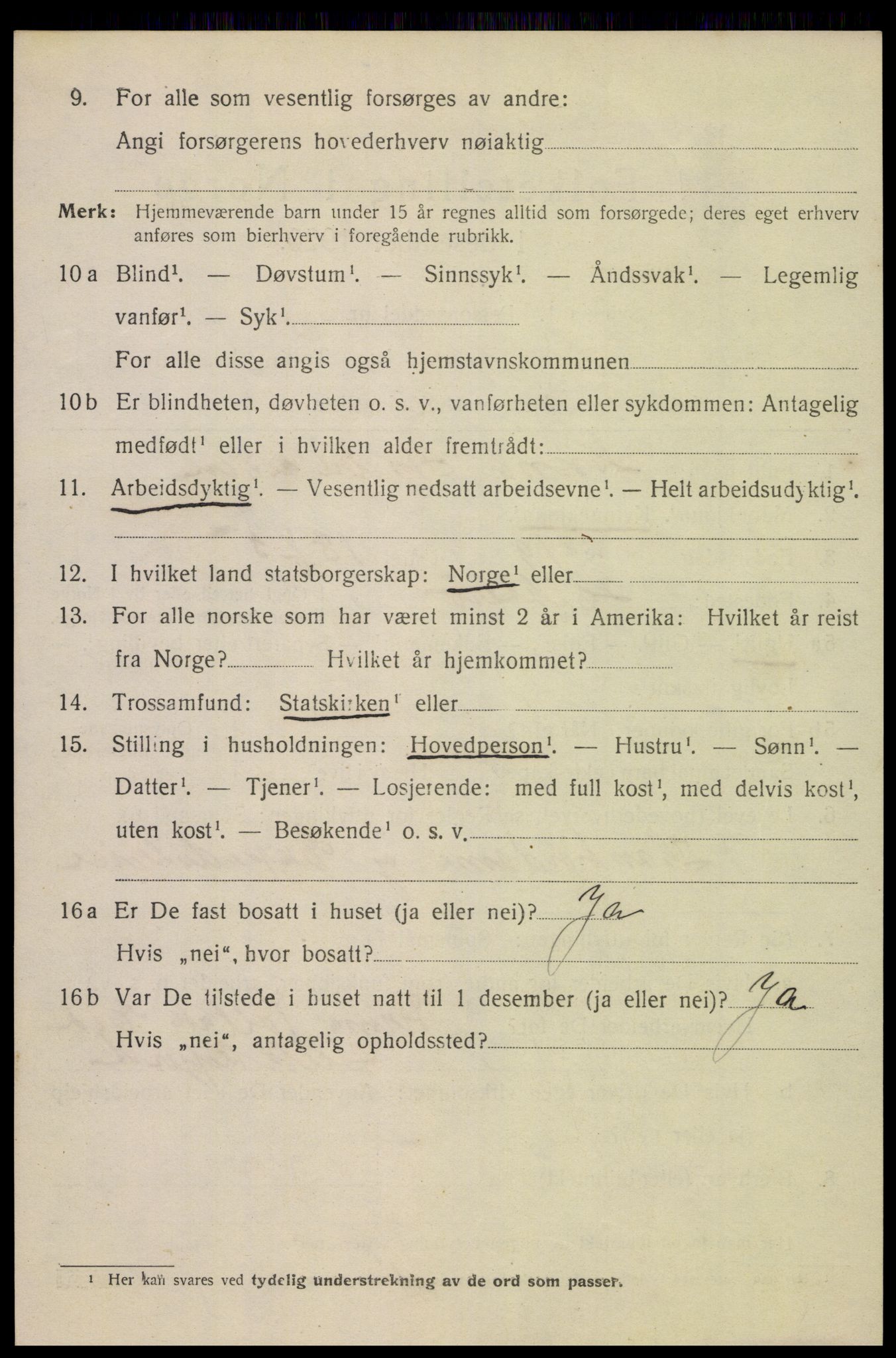 SAK, 1920 census for Flekkefjord, 1920, p. 3797