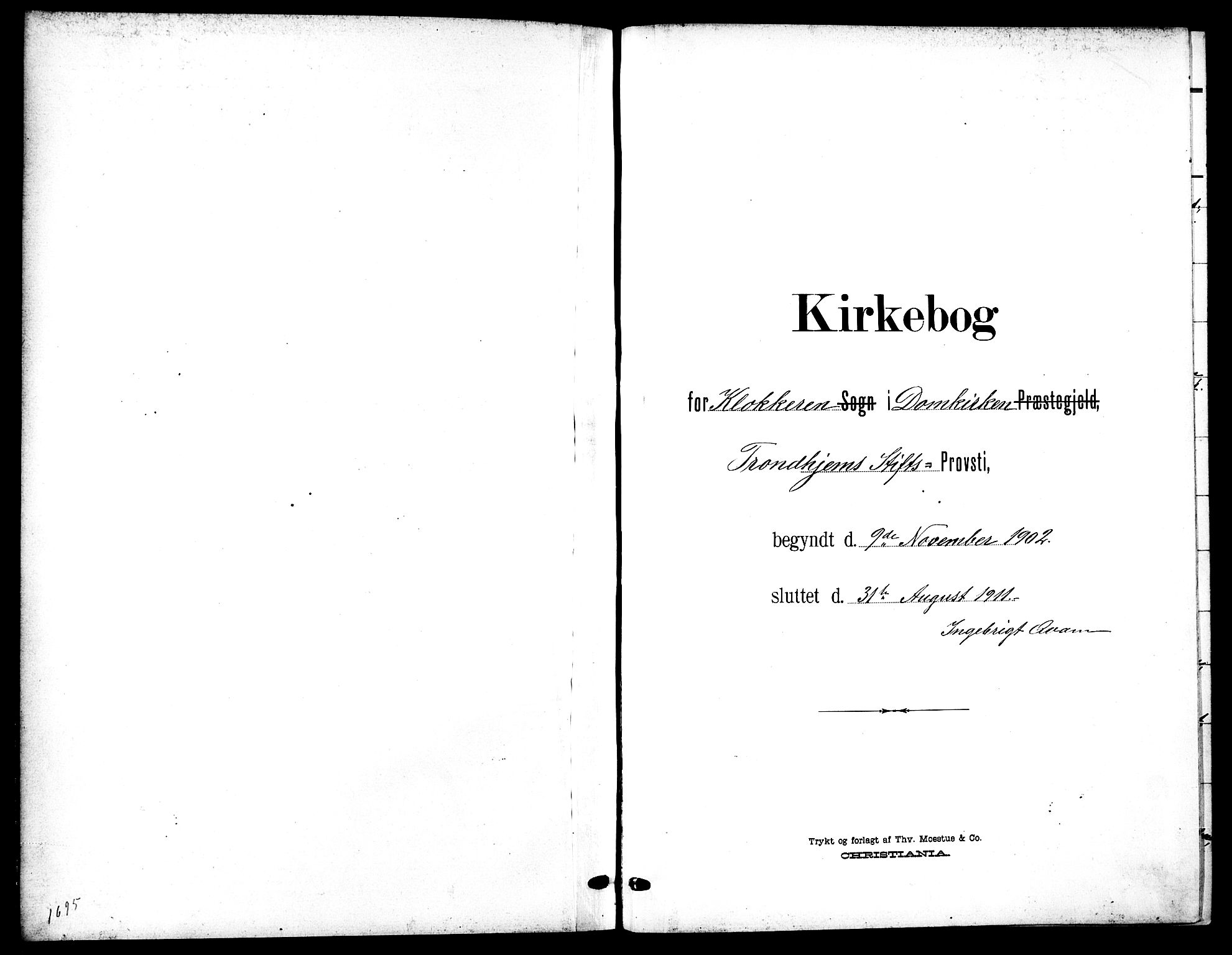 Ministerialprotokoller, klokkerbøker og fødselsregistre - Sør-Trøndelag, SAT/A-1456/601/L0095: Parish register (copy) no. 601C13, 1902-1911