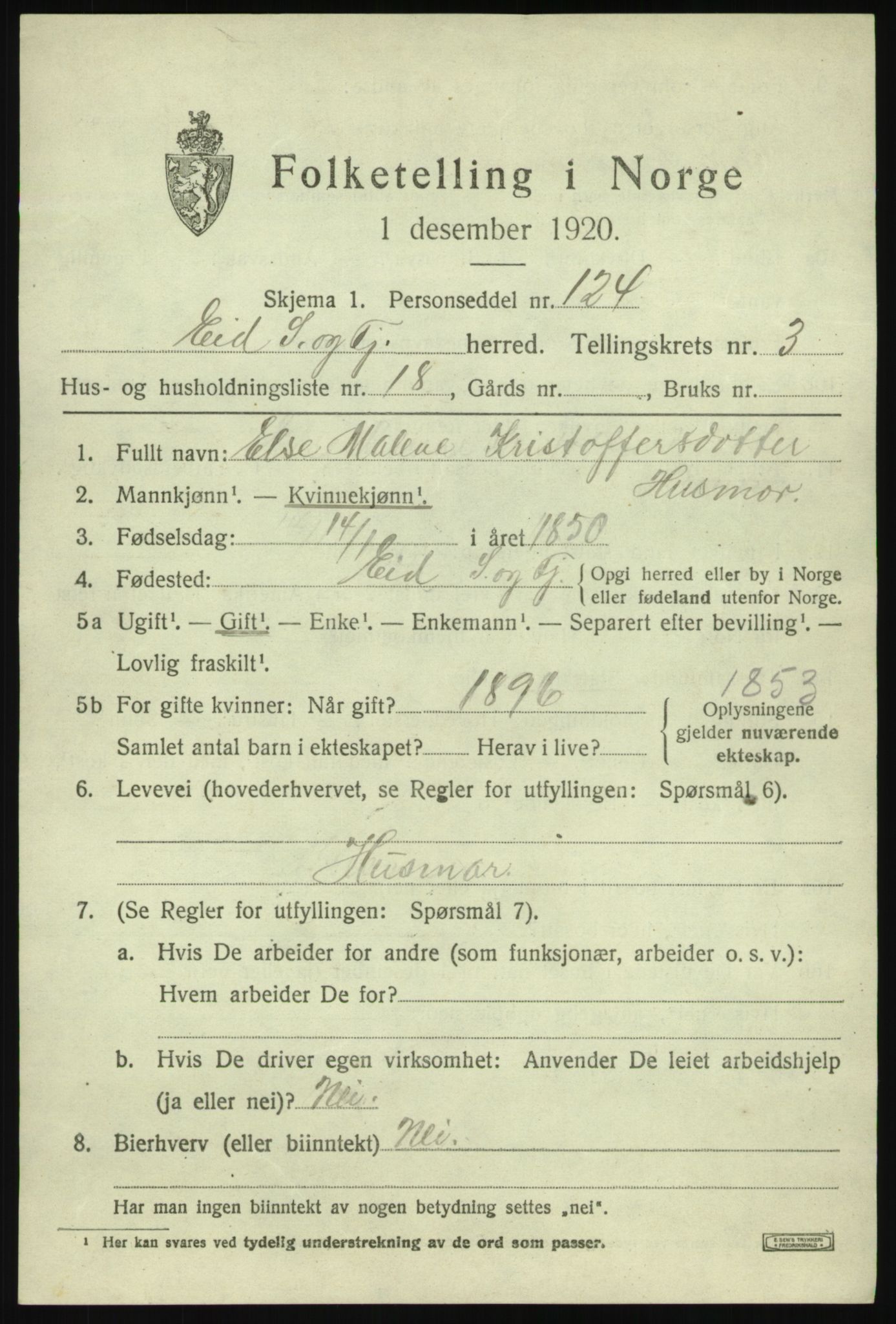 SAB, 1920 census for Eid, 1920, p. 2246