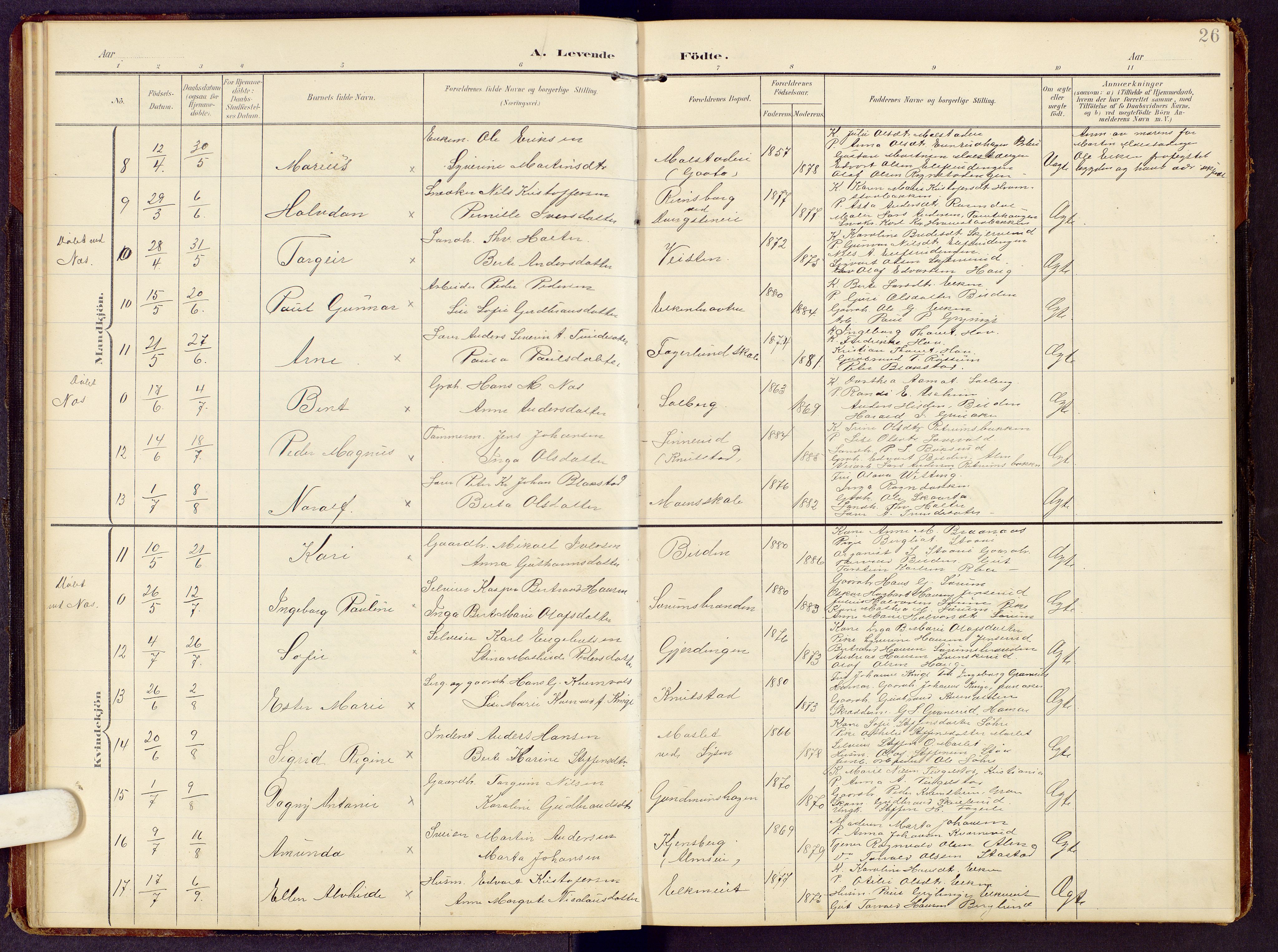 Brandbu prestekontor, SAH/PREST-114/H/Ha/Hab/L0009: Parish register (copy) no. 9, 1903-1916, p. 26