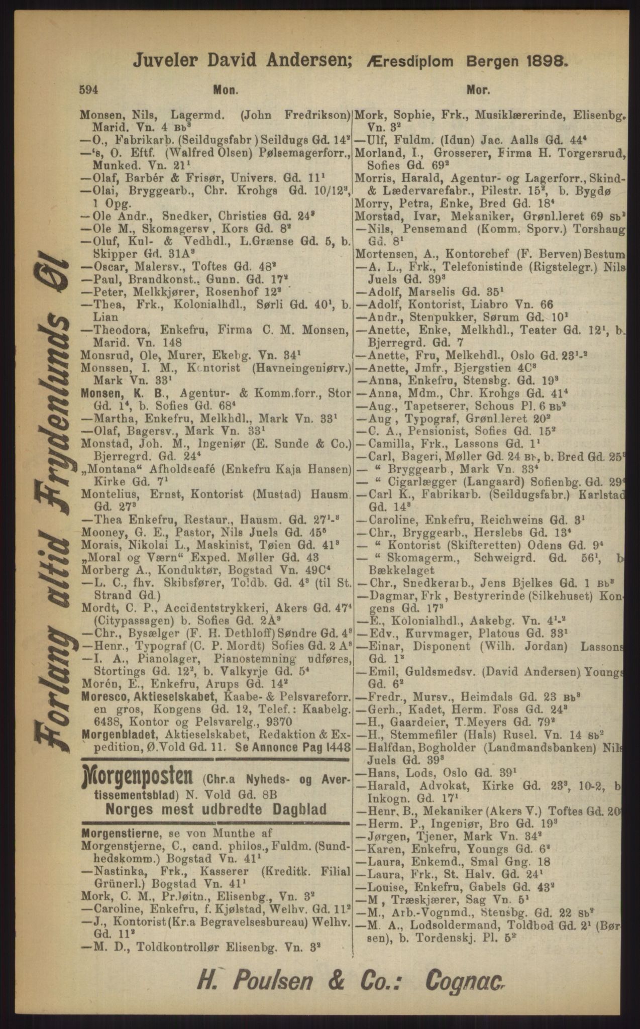 Kristiania/Oslo adressebok, PUBL/-, 1903, p. 594