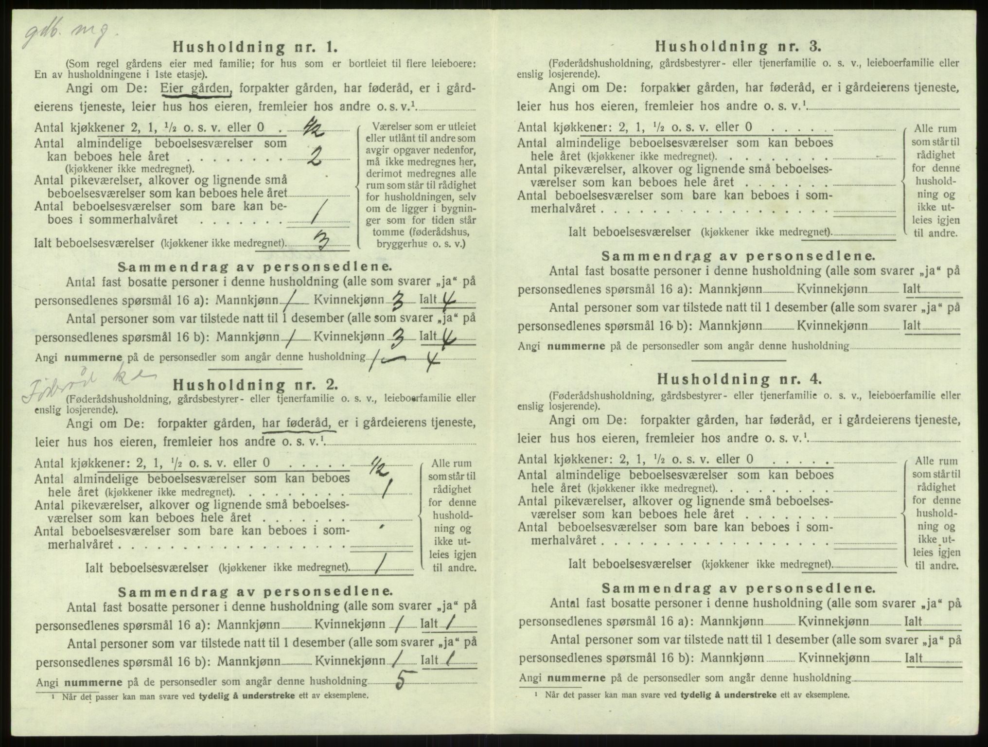 SAB, 1920 census for Herdla, 1920, p. 1271