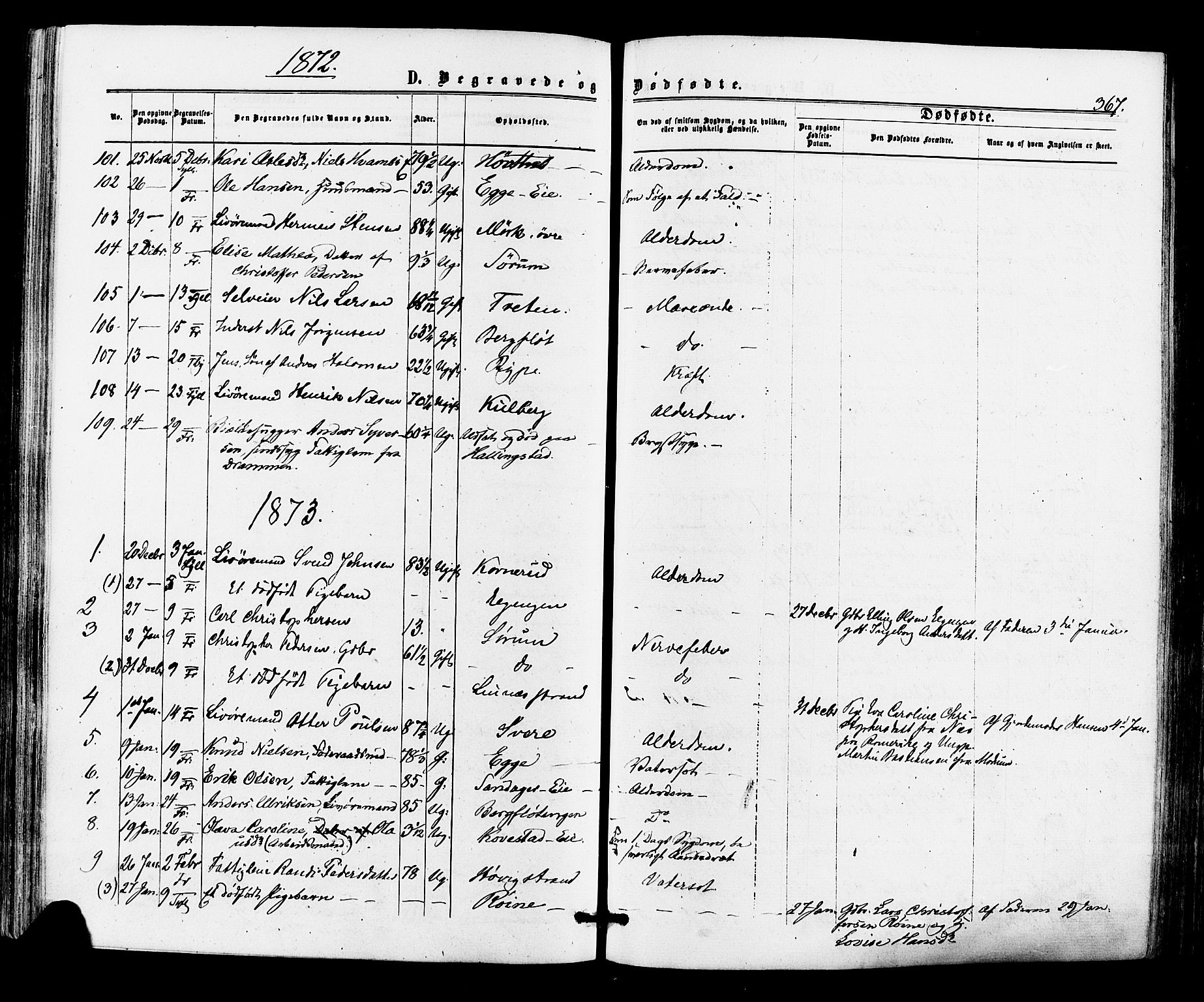 Lier kirkebøker, AV/SAKO-A-230/F/Fa/L0013: Parish register (official) no. I 13, 1865-1874, p. 367