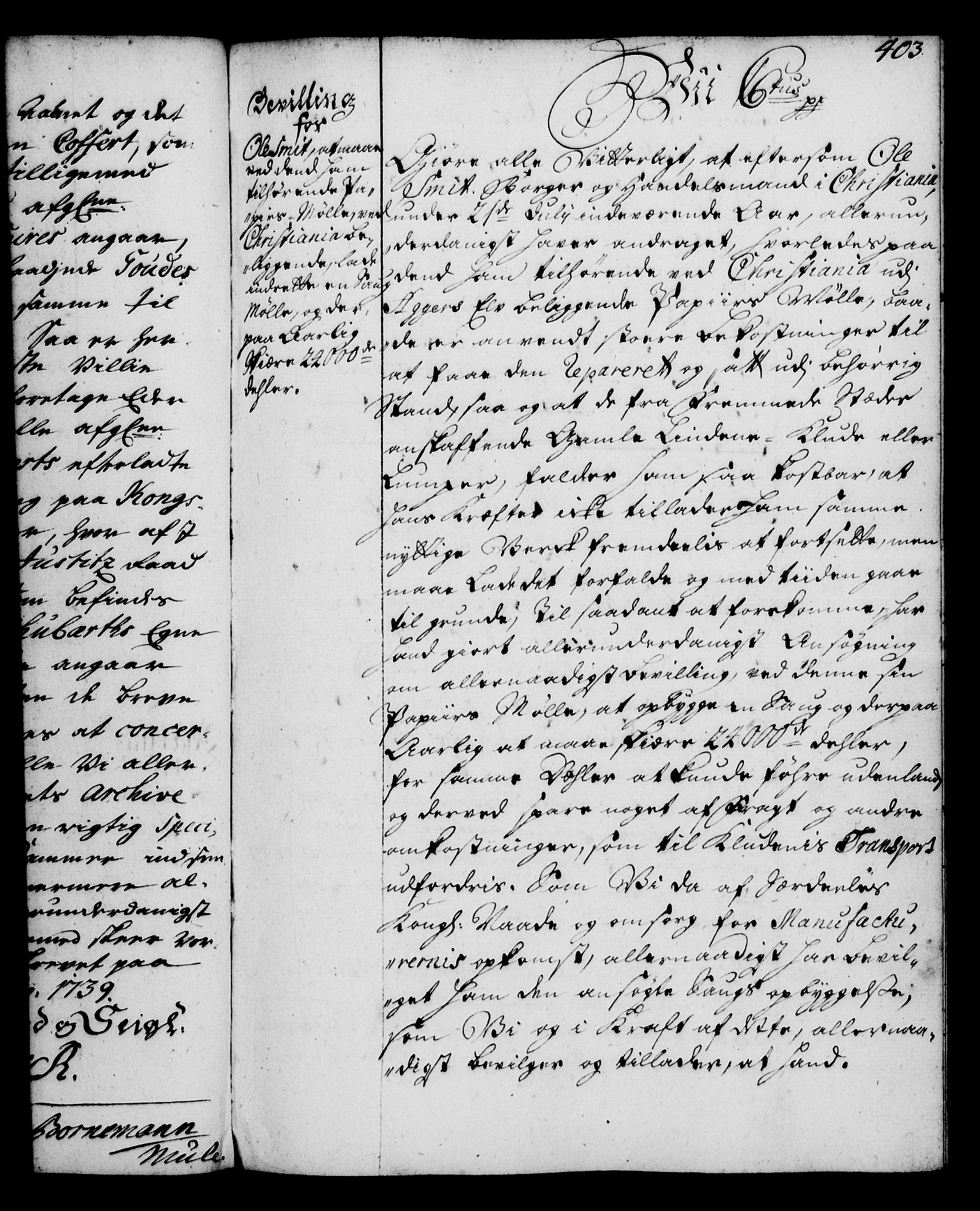 Rentekammeret, Kammerkanselliet, AV/RA-EA-3111/G/Gg/Gga/L0004: Norsk ekspedisjonsprotokoll med register (merket RK 53.4), 1734-1741, p. 403