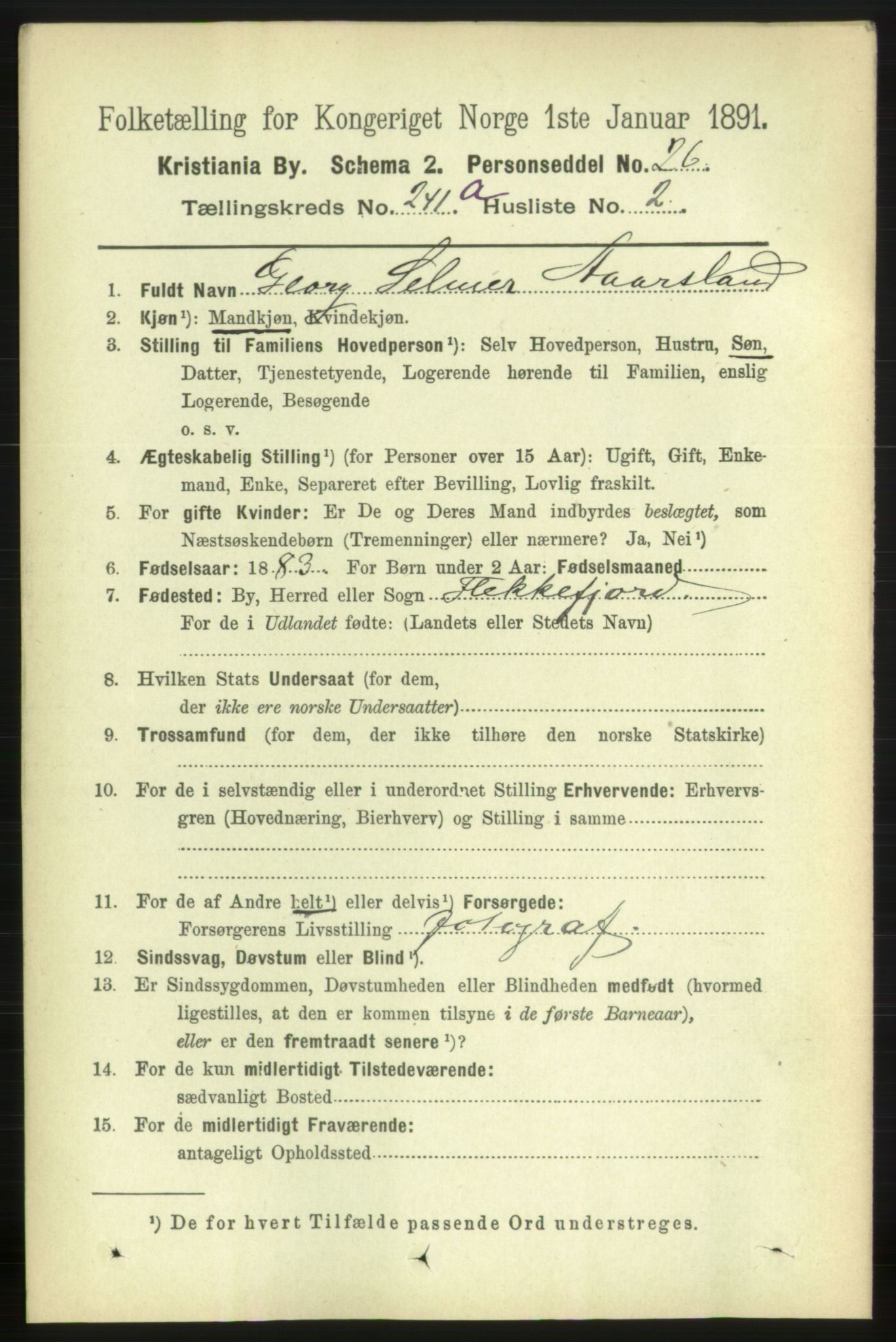 RA, 1891 census for 0301 Kristiania, 1891, p. 141646