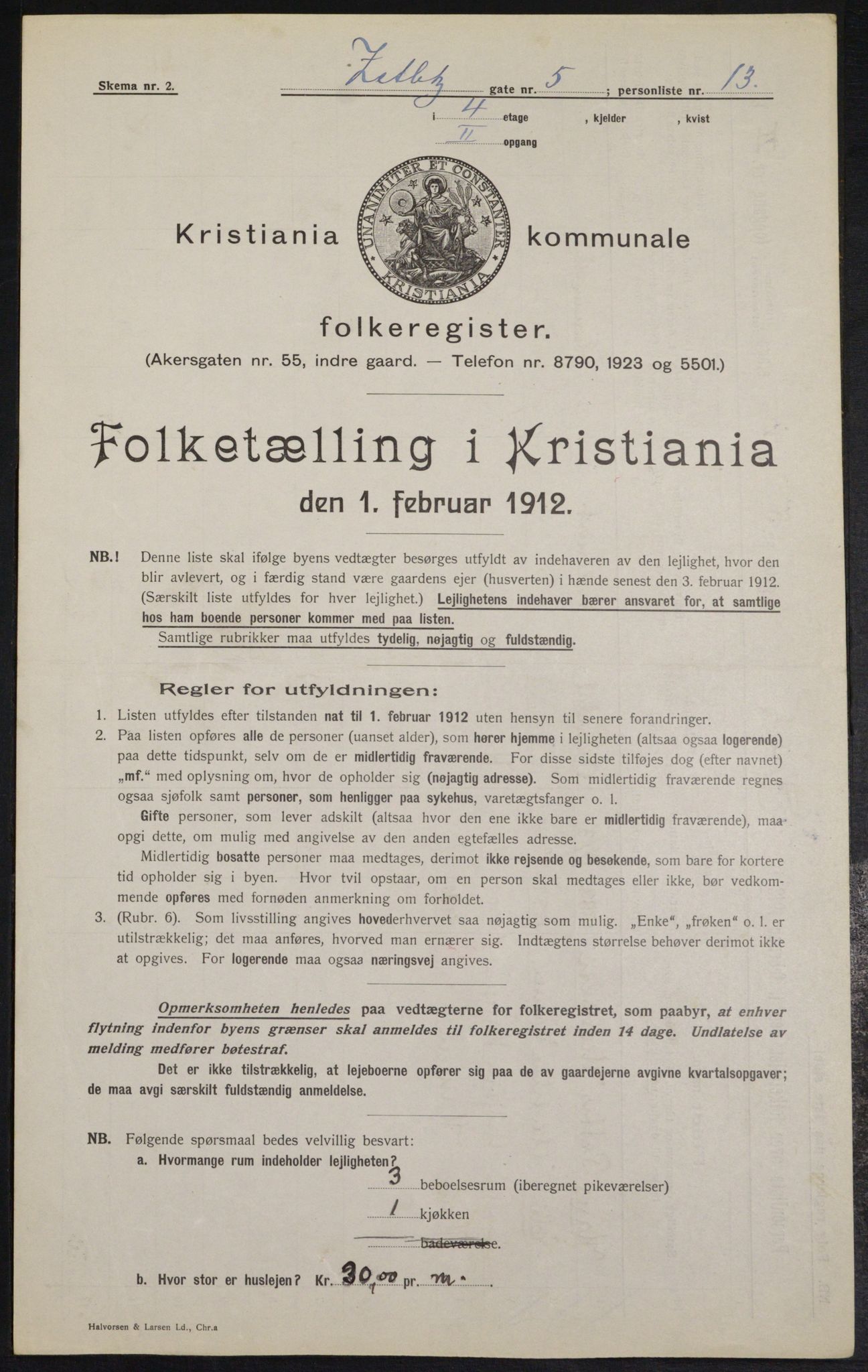 OBA, Municipal Census 1912 for Kristiania, 1912, p. 128677