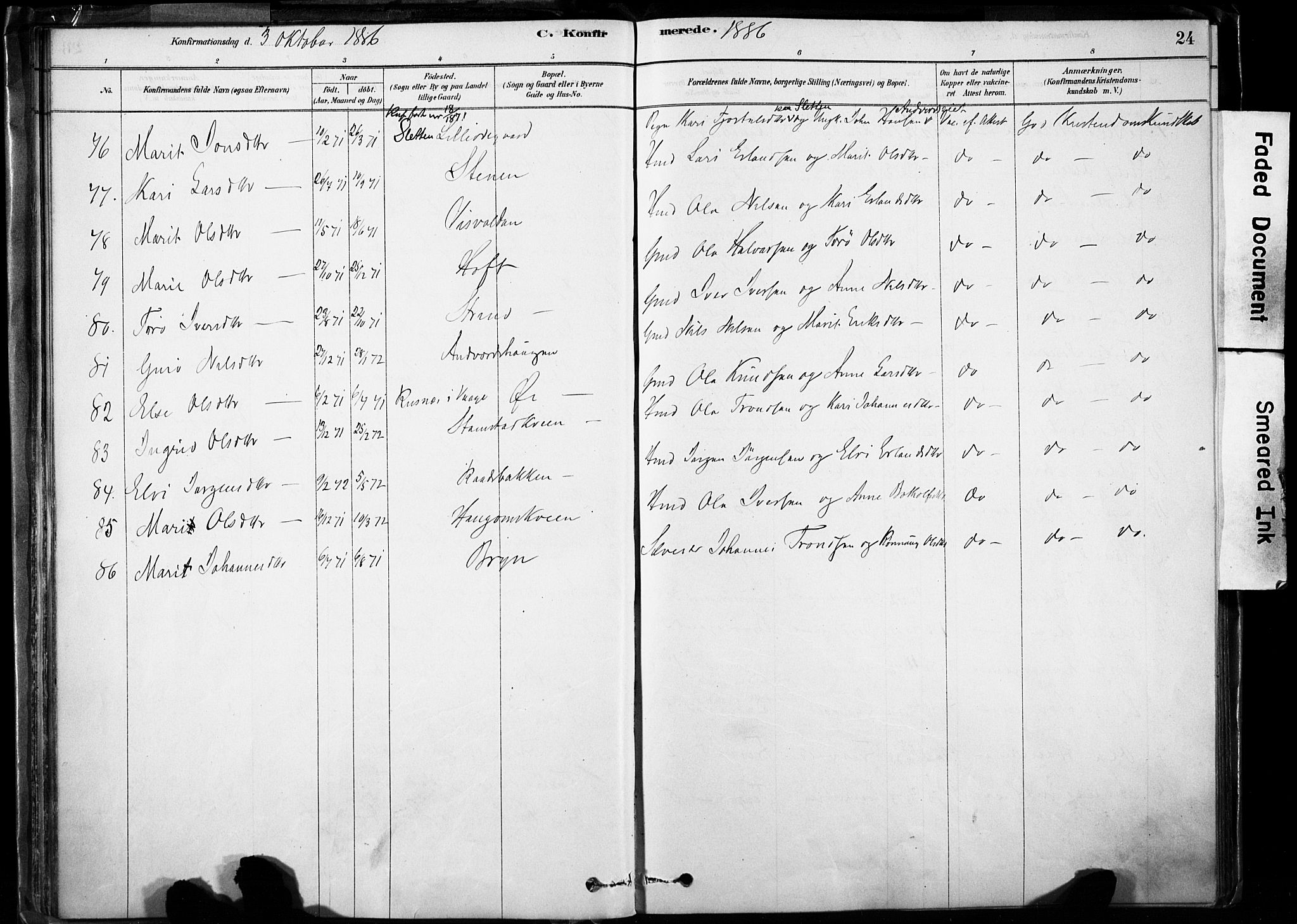 Lom prestekontor, SAH/PREST-070/K/L0009: Parish register (official) no. 9, 1878-1907, p. 24