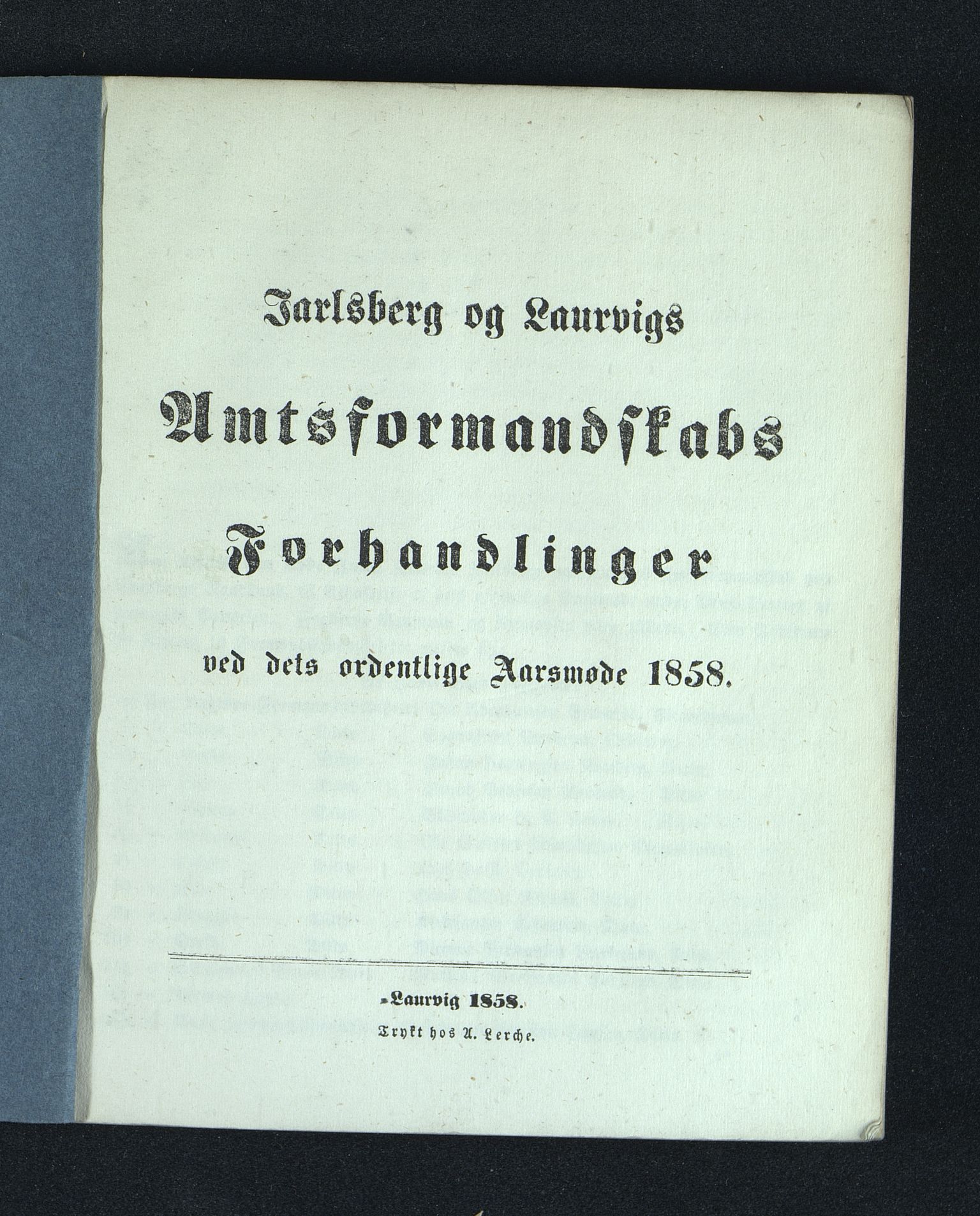 Vestfold fylkeskommune. Fylkestinget, VEMU/A-1315/A/Ab/Abb/L0004: Fylkestingsforhandlinger, 1858