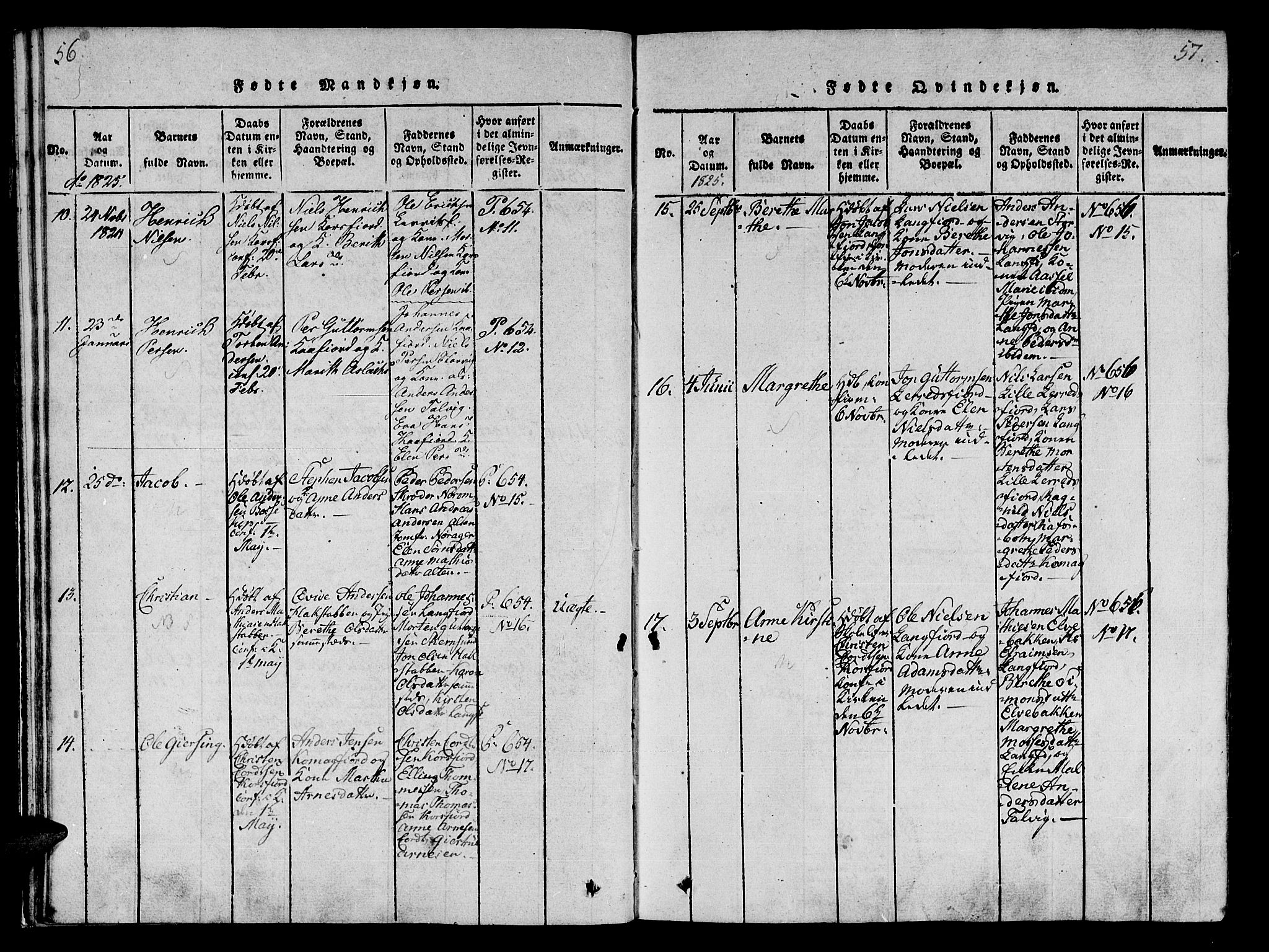 Talvik sokneprestkontor, AV/SATØ-S-1337/H/Ha/L0008kirke: Parish register (official) no. 8, 1821-1837, p. 56-57