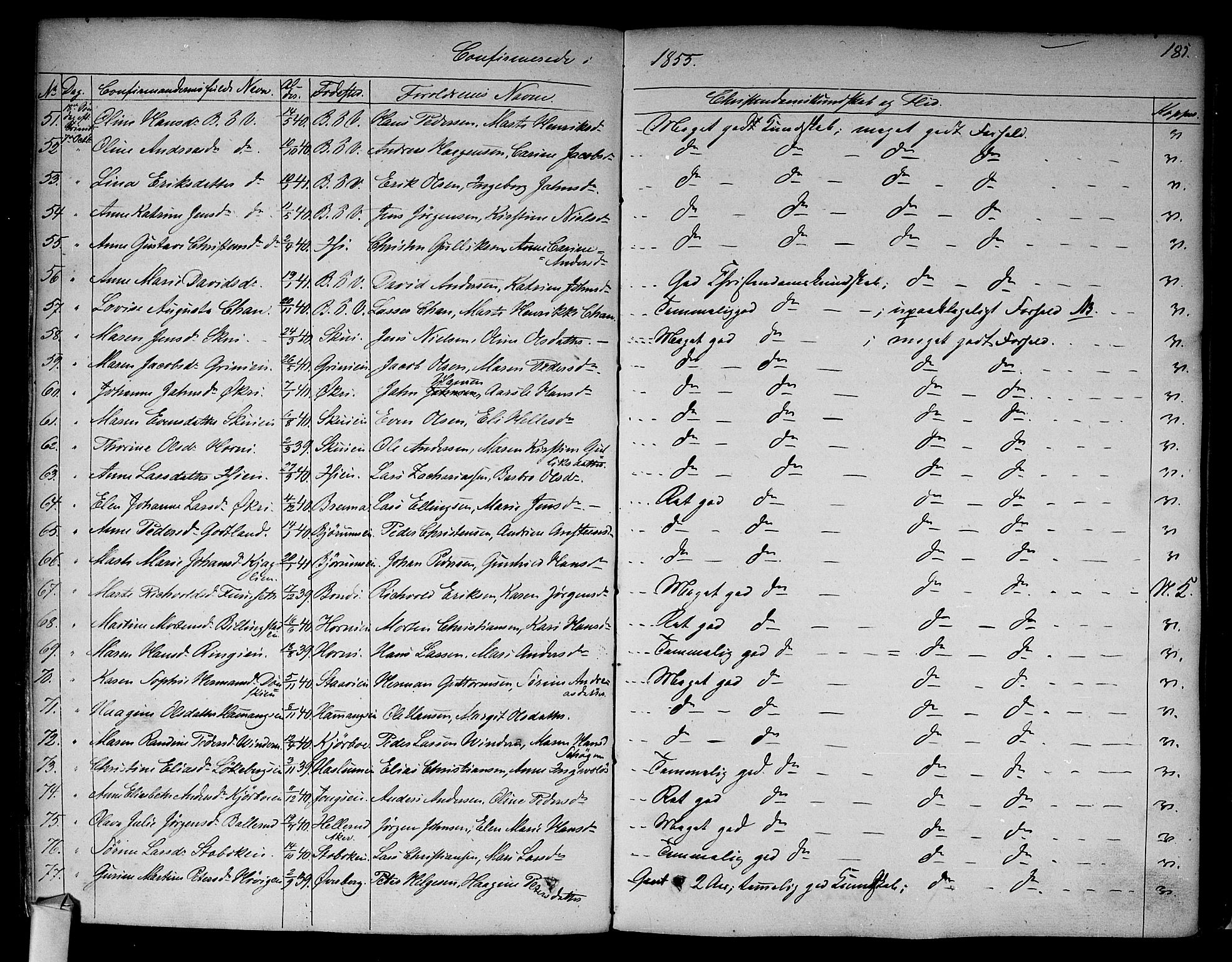 Asker prestekontor Kirkebøker, SAO/A-10256a/F/Fa/L0009: Parish register (official) no. I 9, 1825-1878, p. 181
